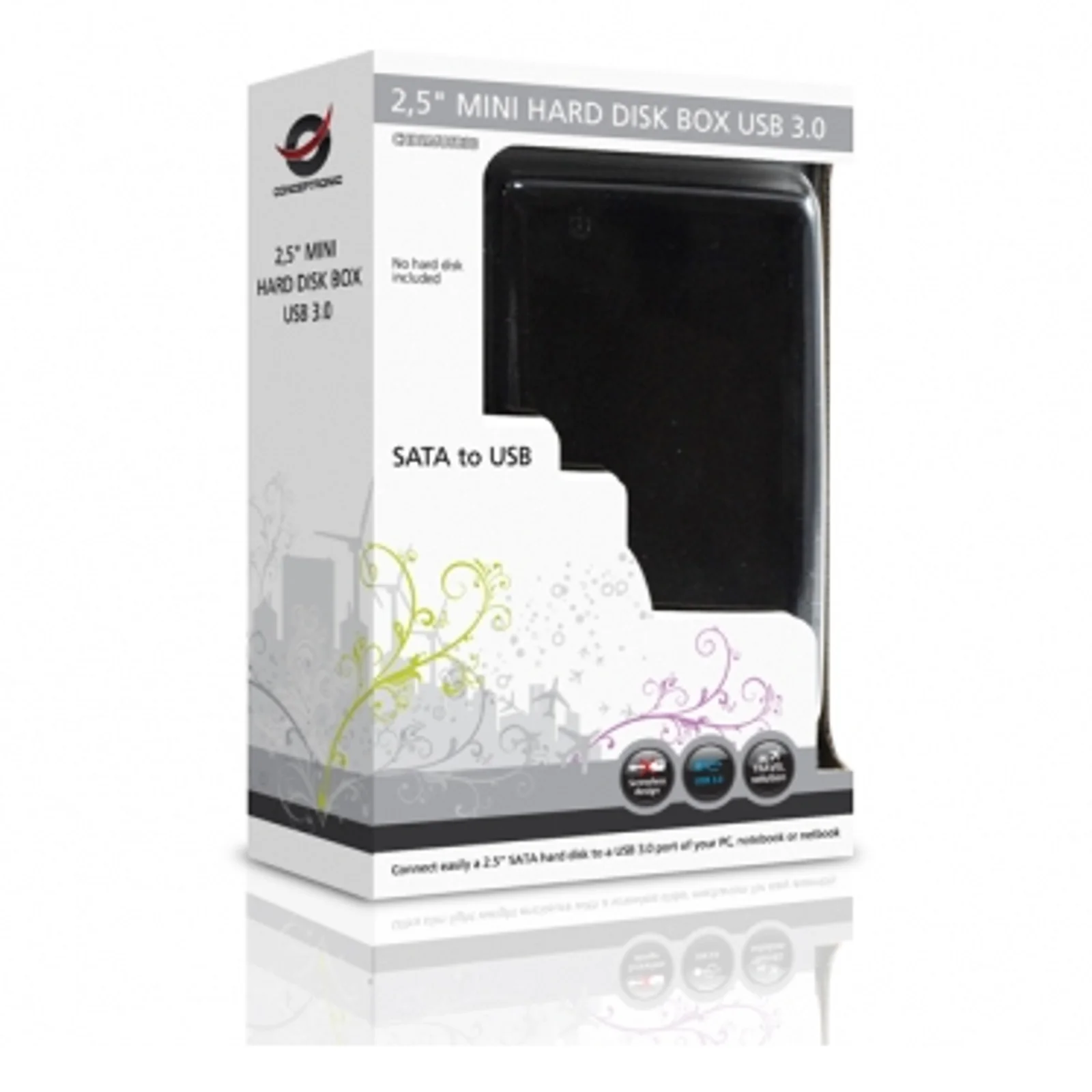 Conceptronic 2,5" Harddisk Box Mini USB 3.0