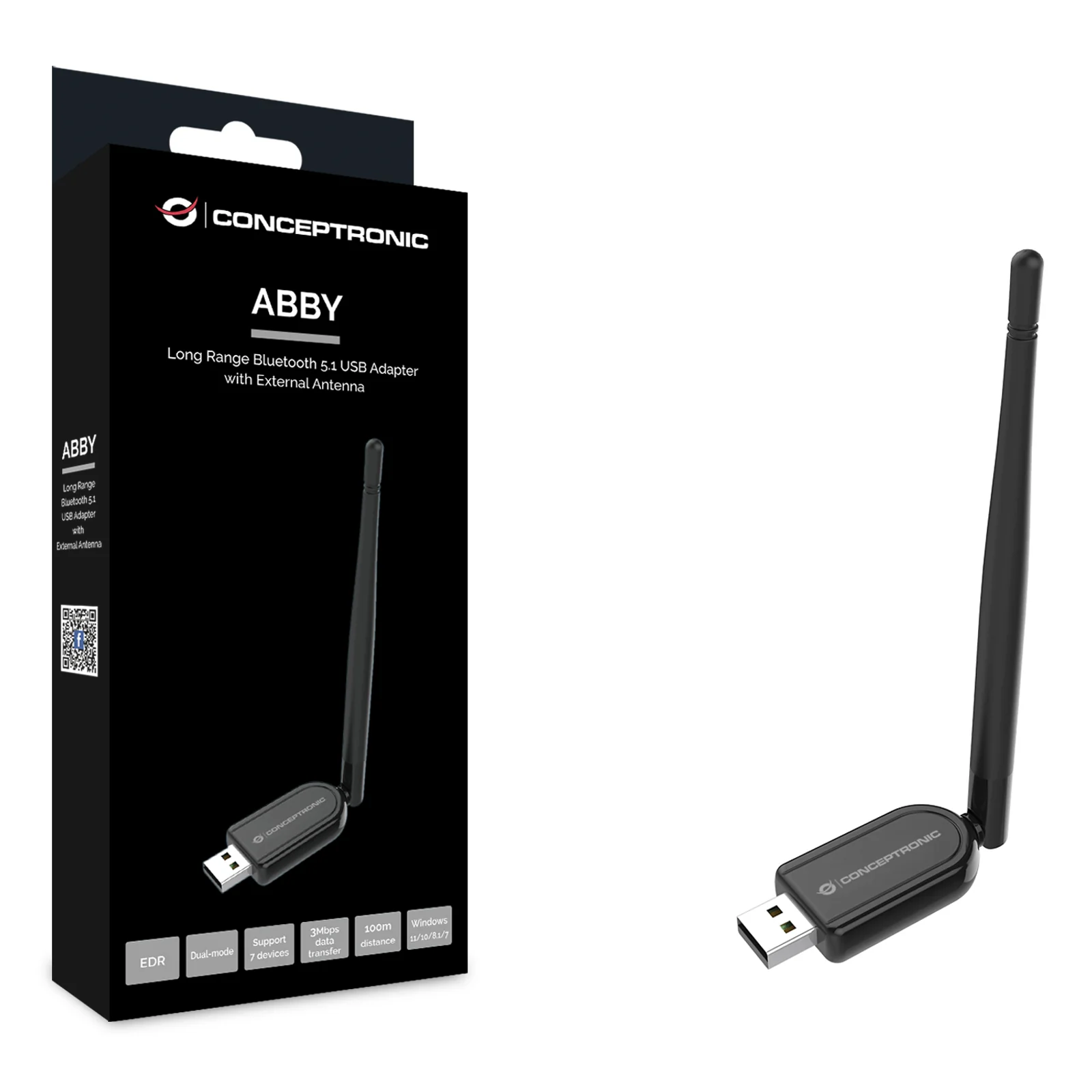 Conceptronic ABBY07B carte réseau Bluetooth 3 Mbit/s