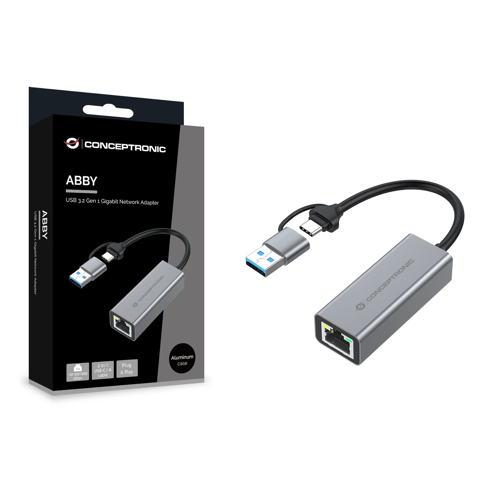 Conceptronic ABBY08G carte réseau Ethernet 5000 Mbit/s