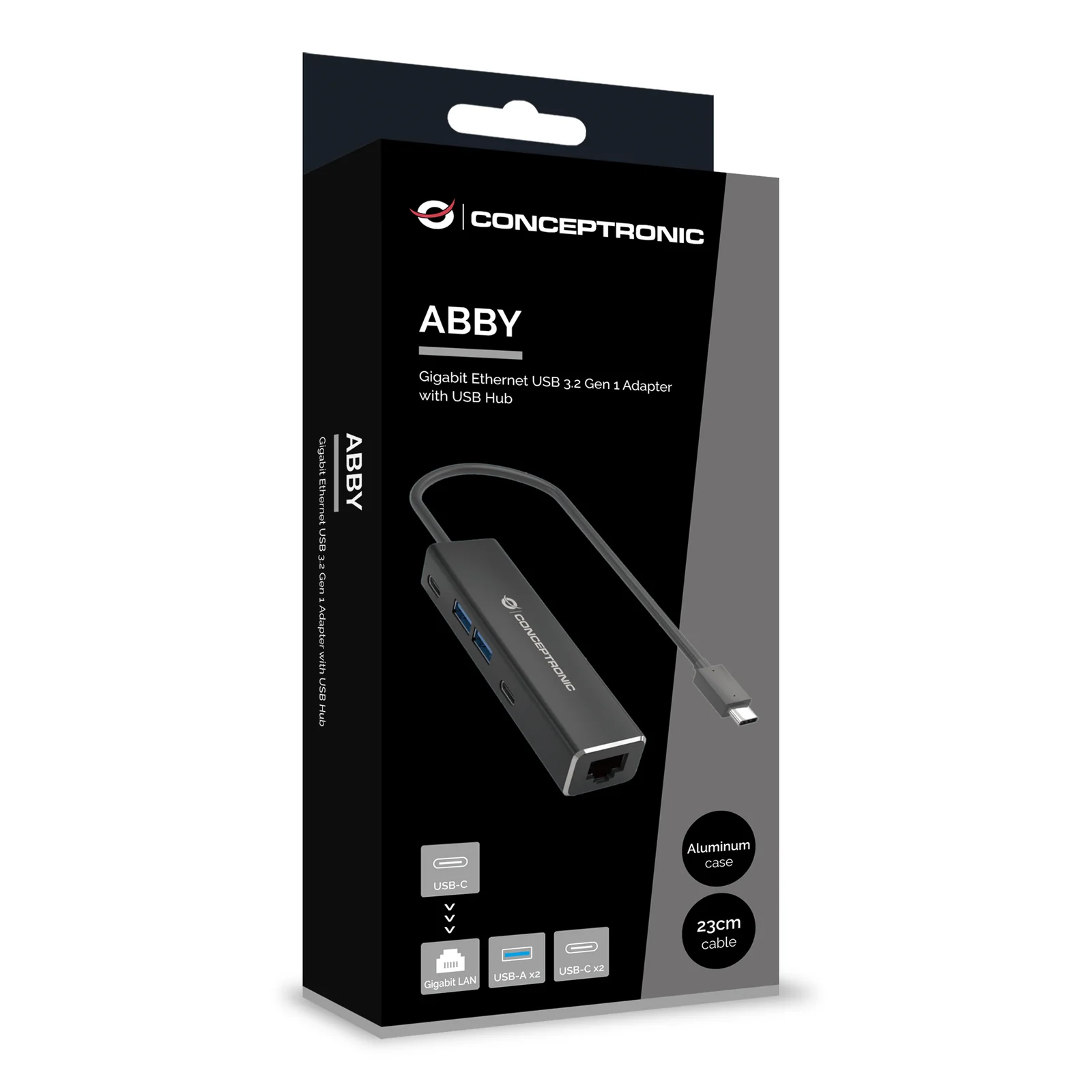 Conceptronic ABBY13B station d'accueil Avec fil USB 3.2 Gen 1 (3.1 Gen 1) Type-C Gris