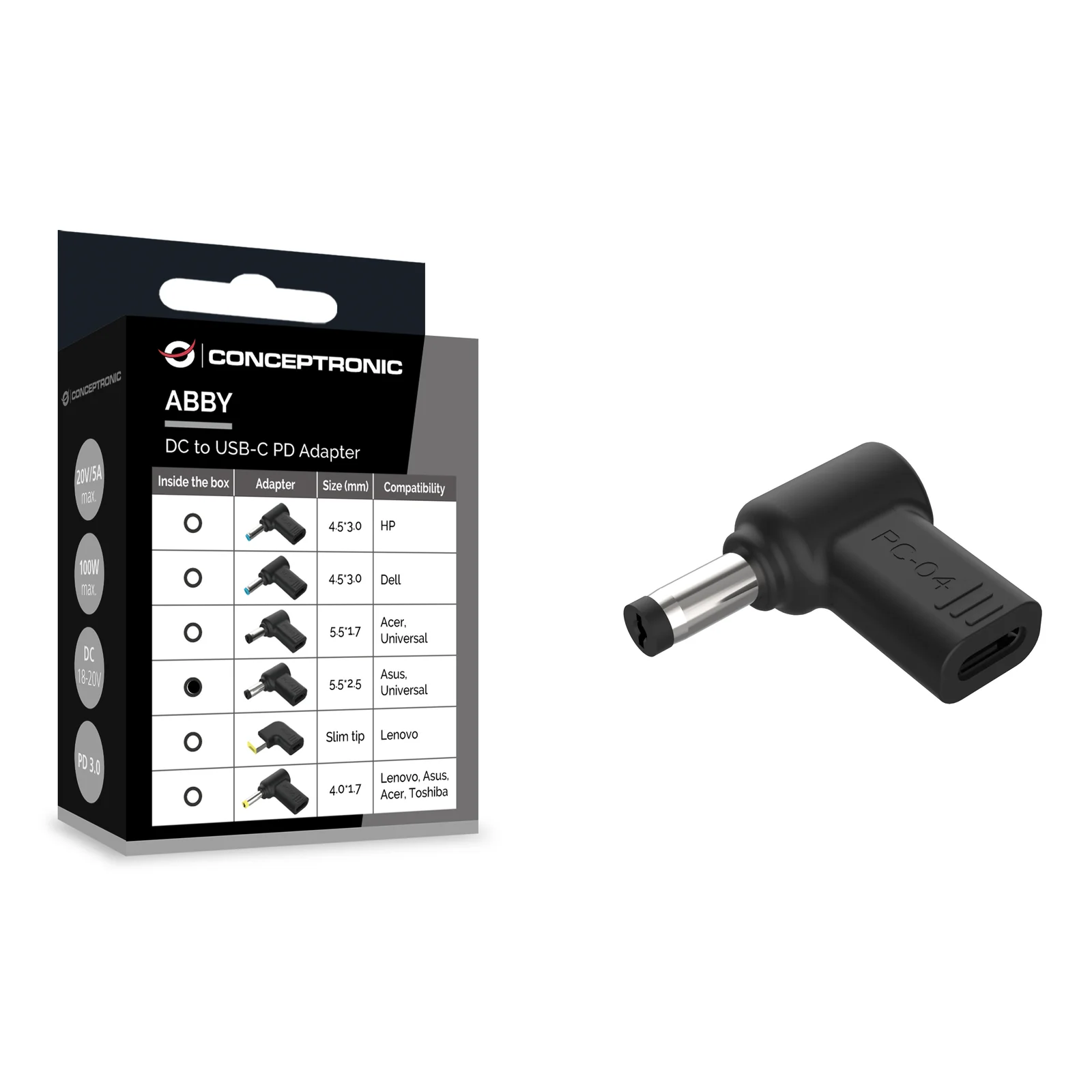 Conceptronic ABBY15PC04 accessoire d'ordinateurs portables Conseil pour l'alimentation de Laptop