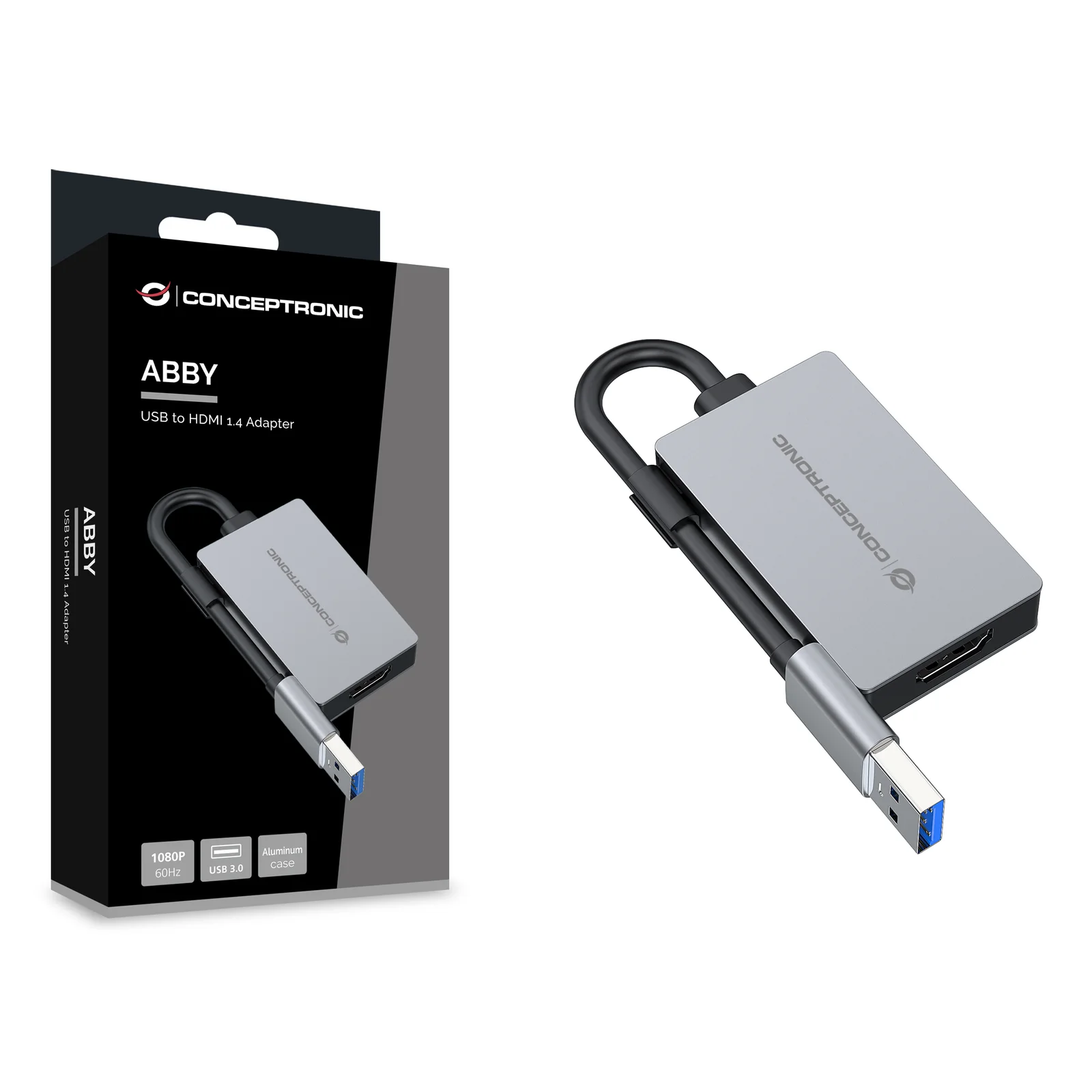 Conceptronic ABBY22G adaptateur graphique USB 1920 x 1080 pixels Gris