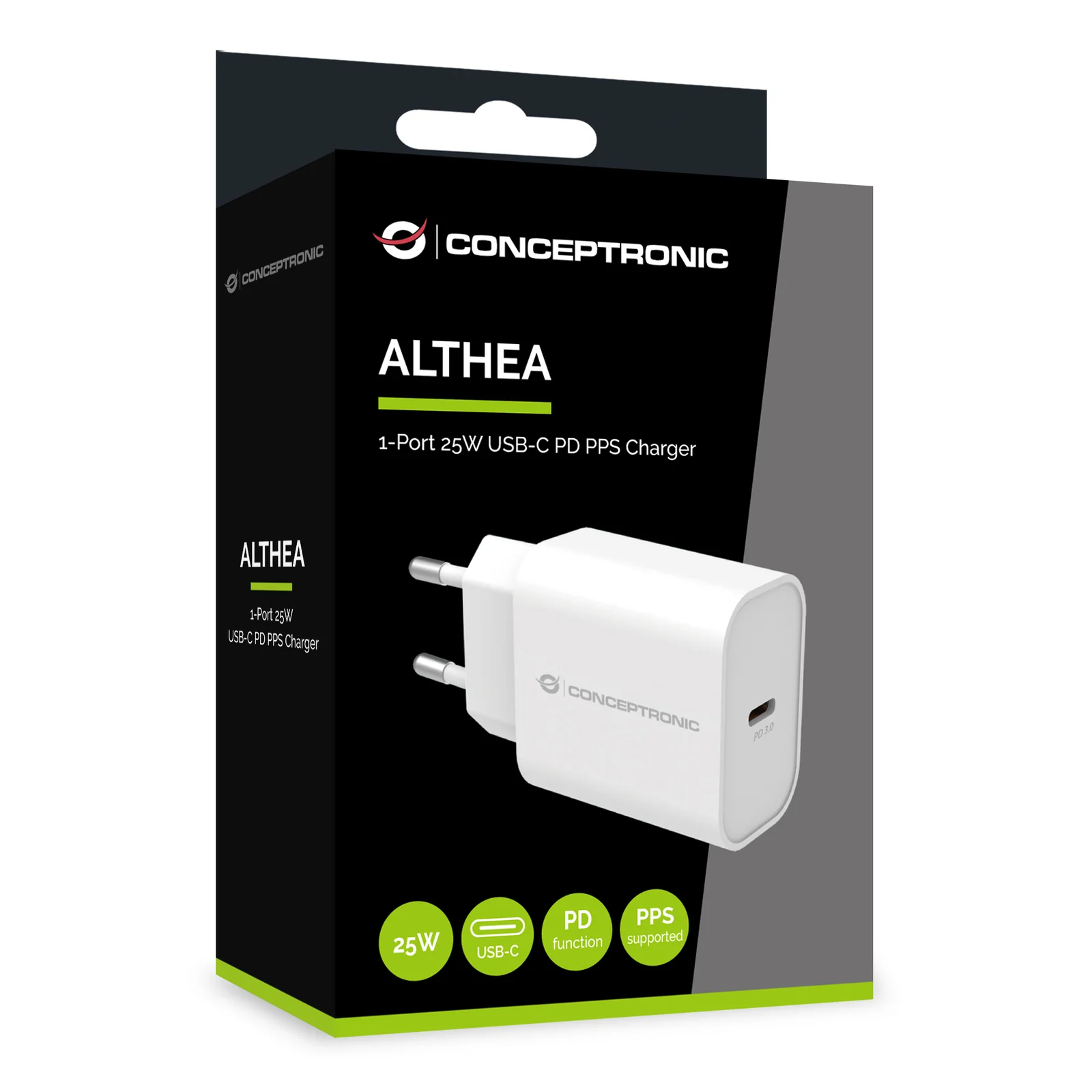 Conceptronic ALTHEA10W chargeur d'appareils mobiles Universel Blanc Secteur Charge rapide Intérieure