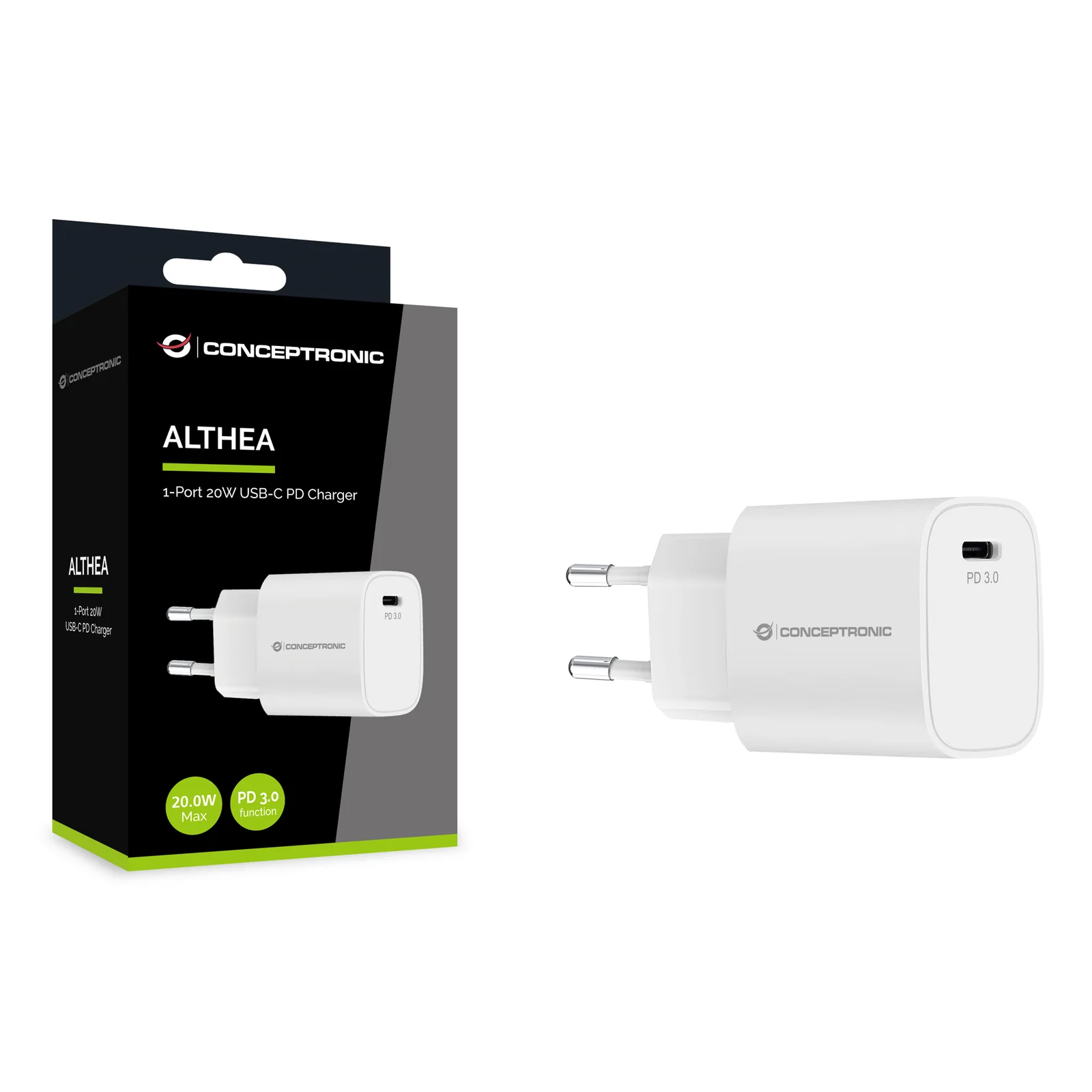 Conceptronic ALTHEA14W chargeur d'appareils mobiles Universel Blanc Secteur Charge rapide Intérieure