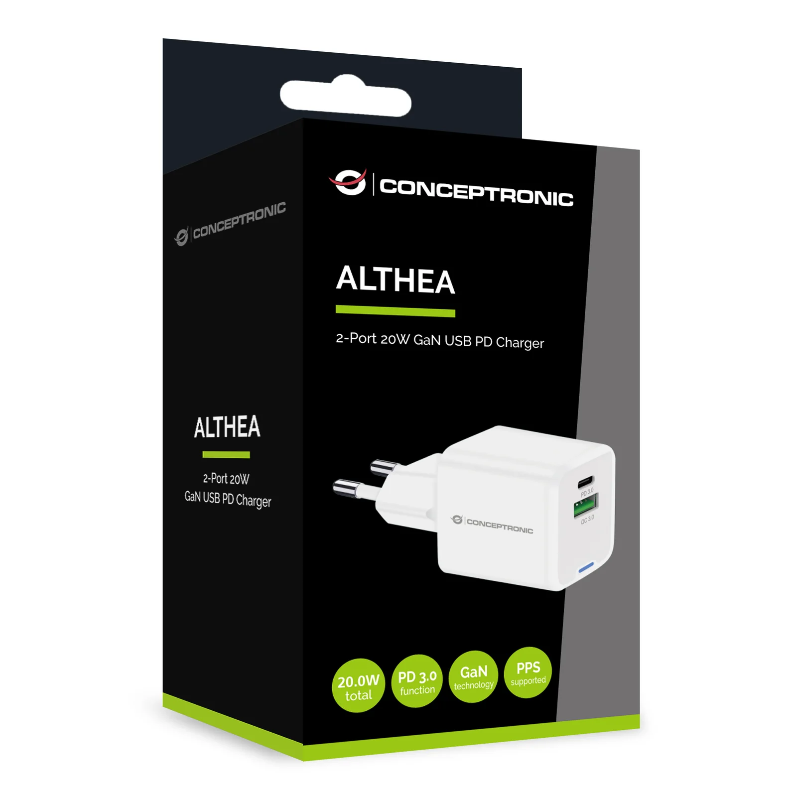 Conceptronic ALTHEA15W chargeur d'appareils mobiles Universel Blanc Secteur Charge rapide Intérieure
