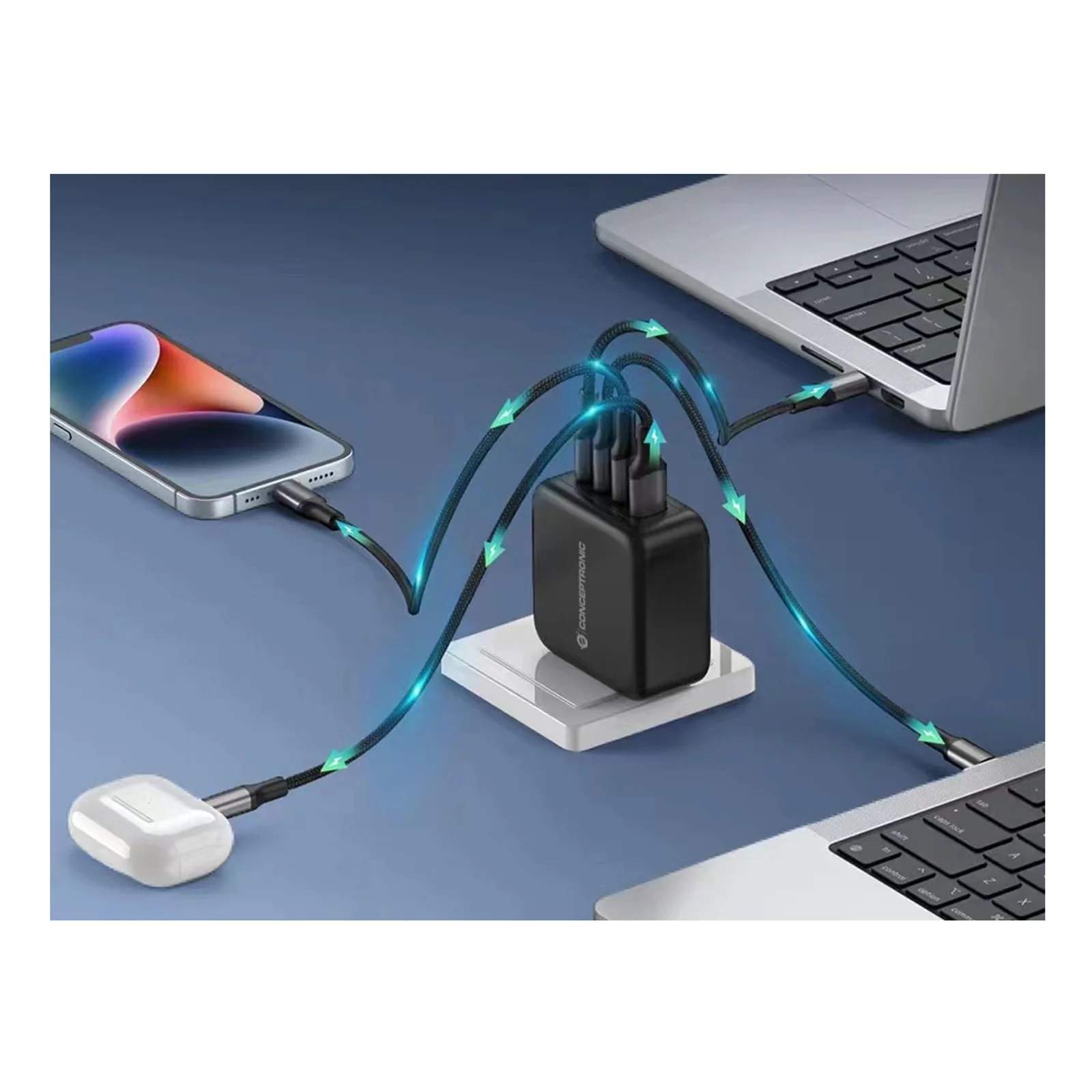 Conceptronic ALTHEA18B chargeur d'appareils mobiles Universel Noir Secteur Charge rapide Intérieure