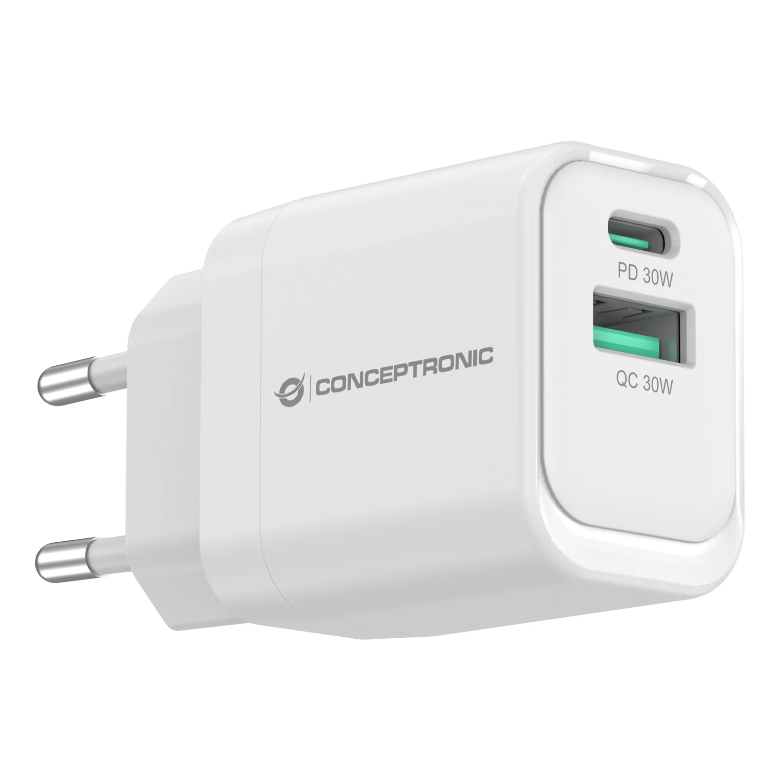 Conceptronic ALTHEA19W33 chargeur d'appareils mobiles Universel Blanc Secteur Charge rapide Intérieure