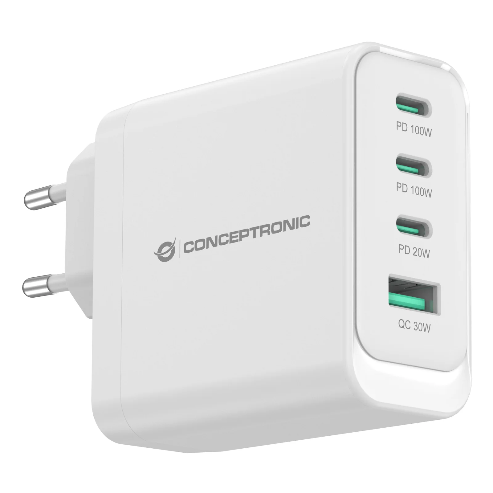 Conceptronic ALTHEA22W100 chargeur d'appareils mobiles Universel Blanc Secteur Charge rapide Intérieure