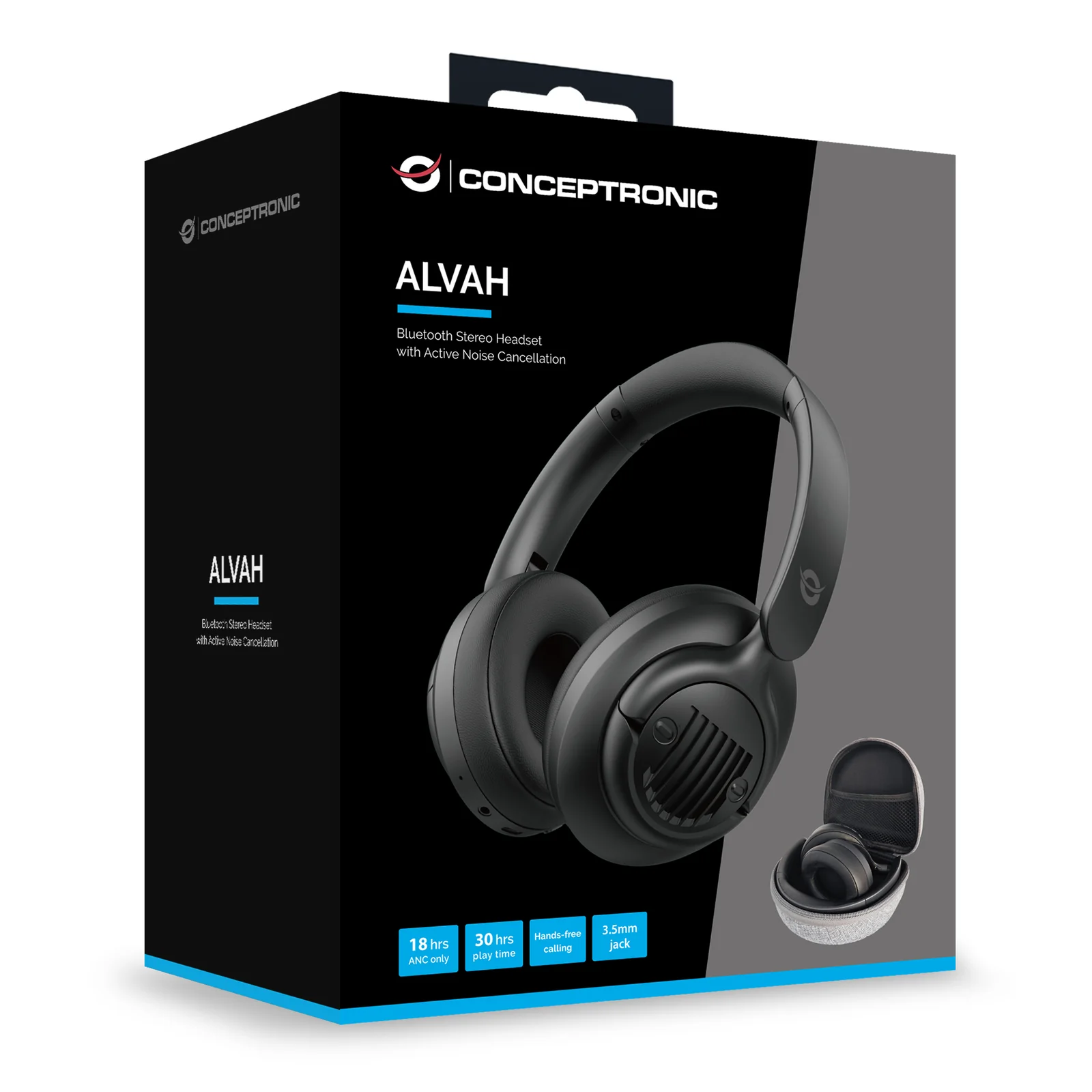 Conceptronic ALVAH02B casque Avec fil &sans fil Arceau Appels/Musique Bluetooth Noir