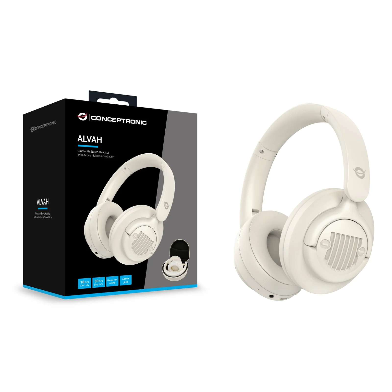 Conceptronic ALVAH02C casque Avec fil &sans fil Arceau Musique Bluetooth Crème
