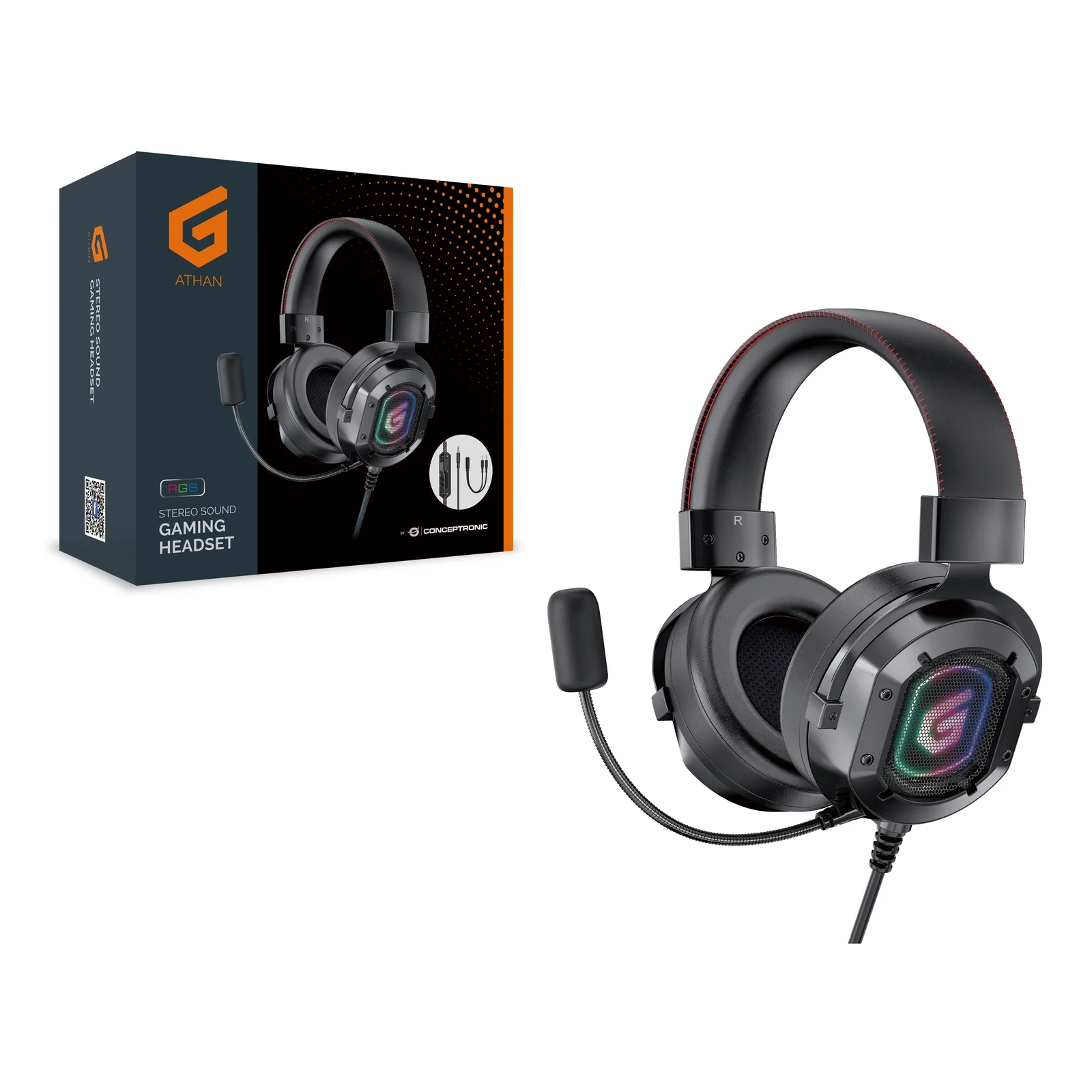 Conceptronic ATHAN03B casque Avec fil Arceau Gaming Noir