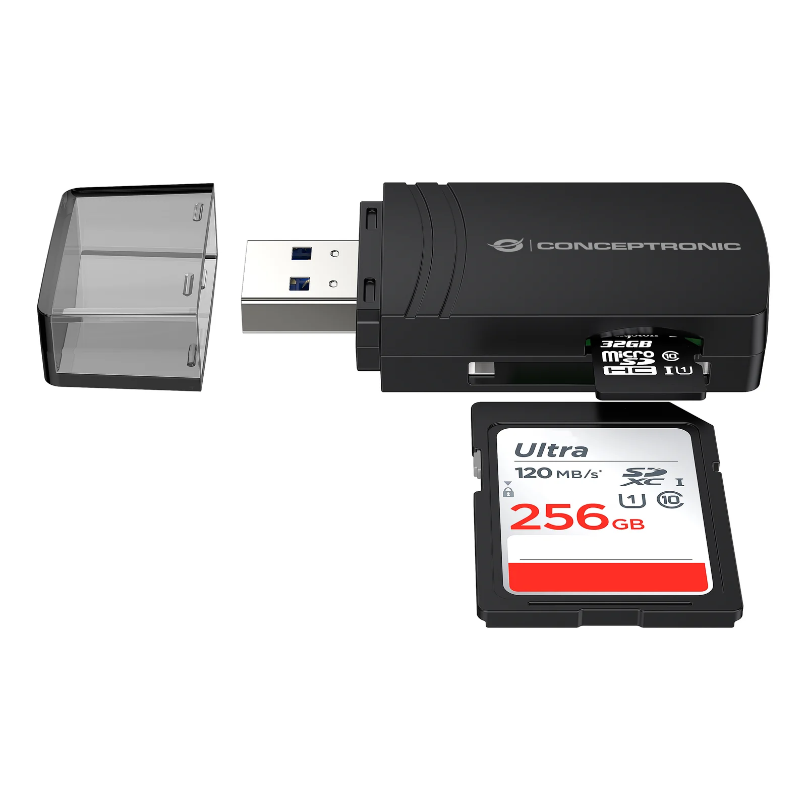 Conceptronic BIAN06B lecteur de carte mémoire USB 3.2 Gen 1 (3.1 Gen 1) Type-A Noir