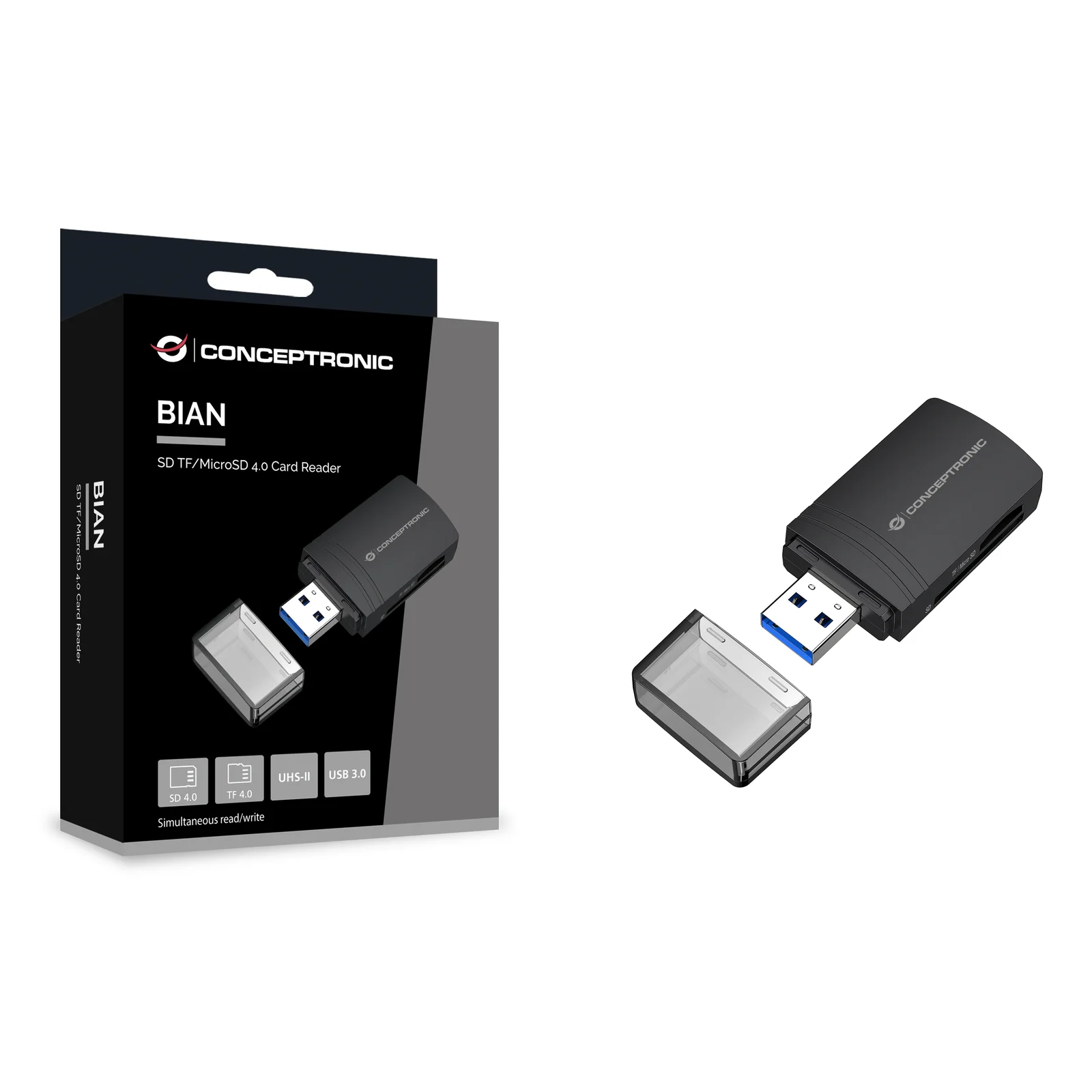 Conceptronic BIAN06B lecteur de carte mémoire USB 3.2 Gen 1 (3.1 Gen 1) Type-A Noir