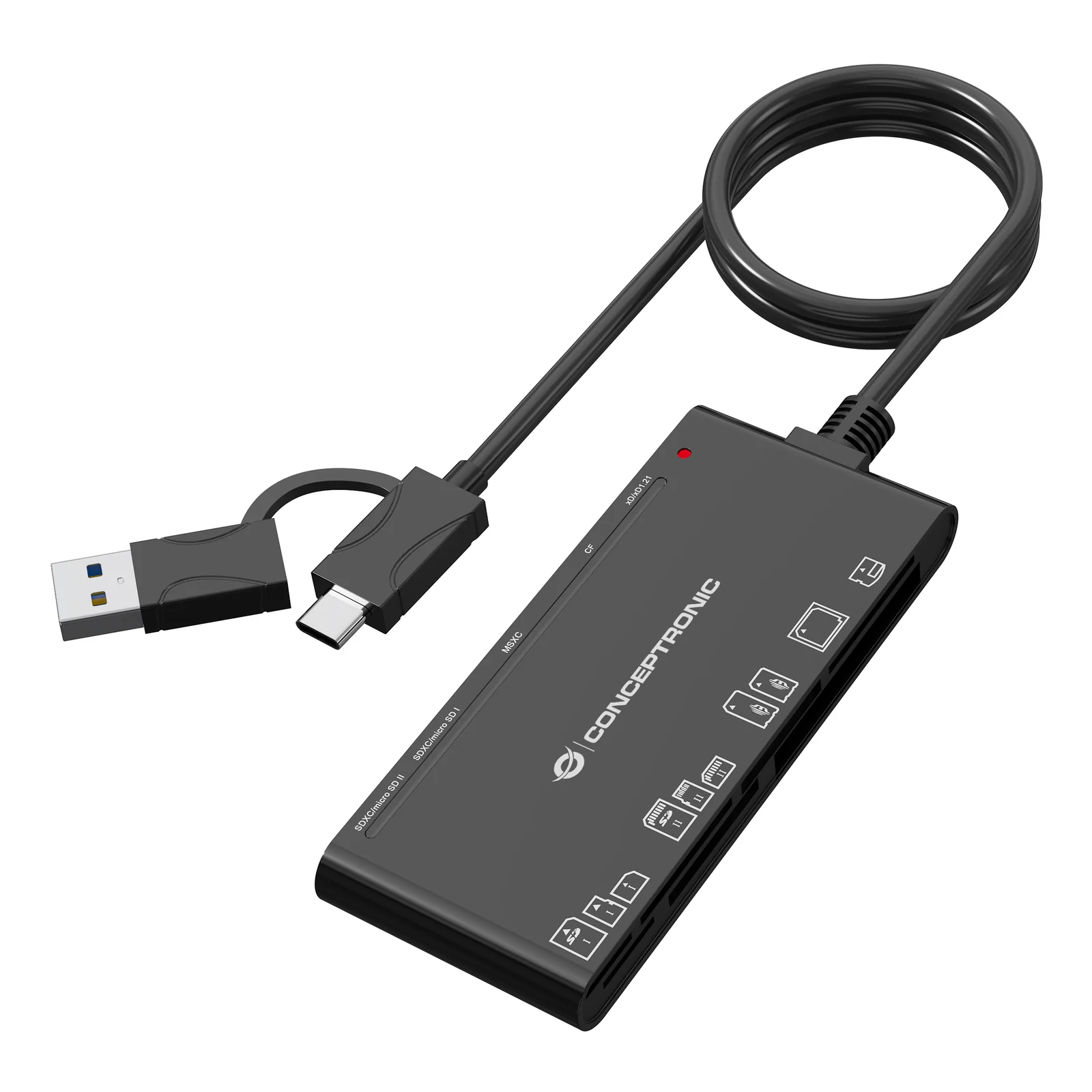 BIAN10B lecteur de carte mémoire USB 3.2 Gen 1 (3.1 Gen 1) Type-A/Type-C Noir