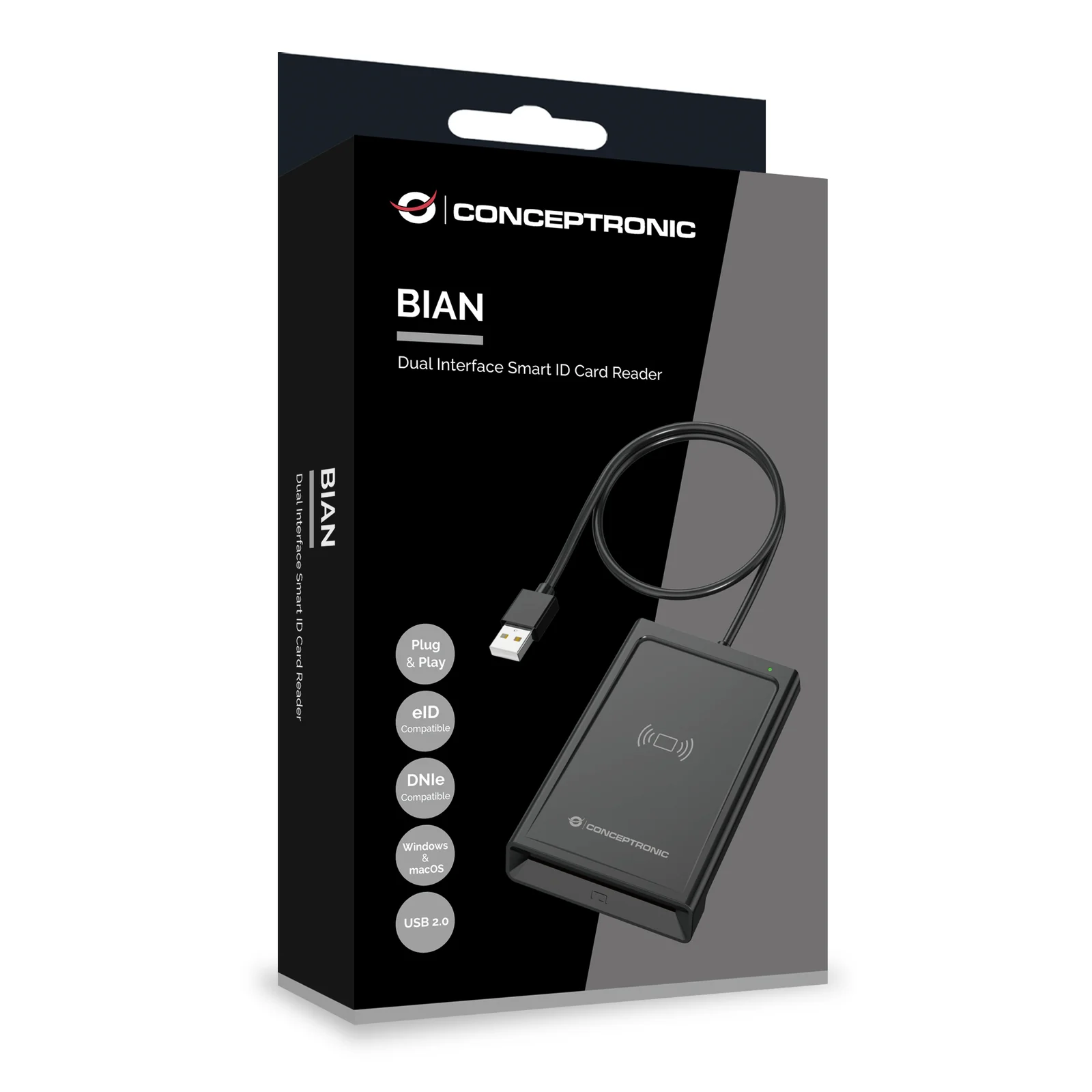 Conceptronic BIAN11B lecteur de cartes à puce Intérieure USB USB 2.0 Noir