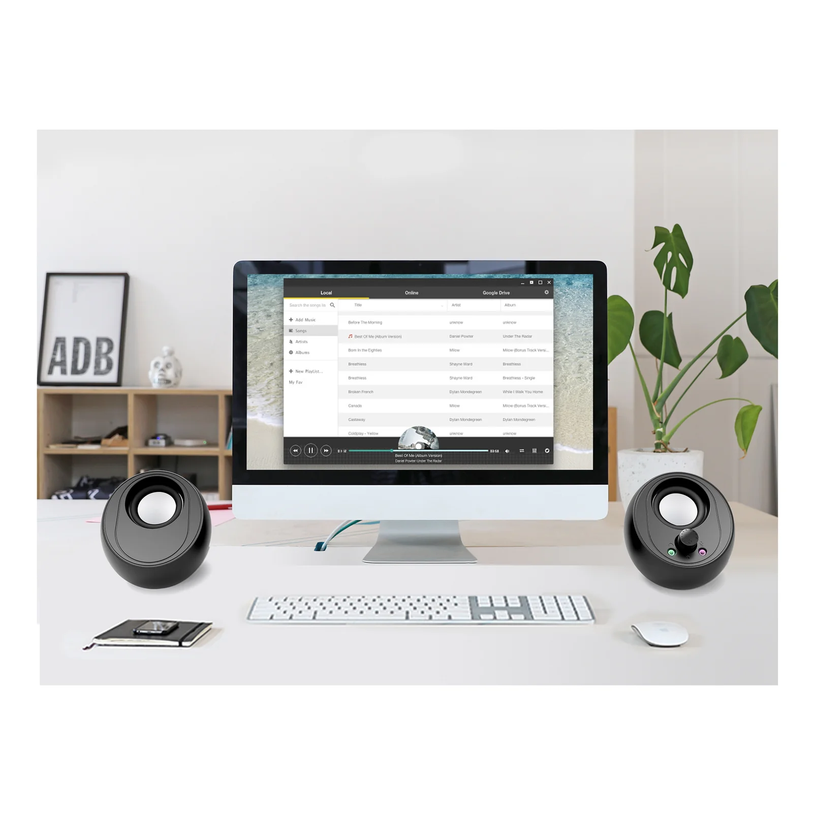 Conceptronic BJORN01B haut-parleur 2-voies Noir Avec fil &sans fil 10 W