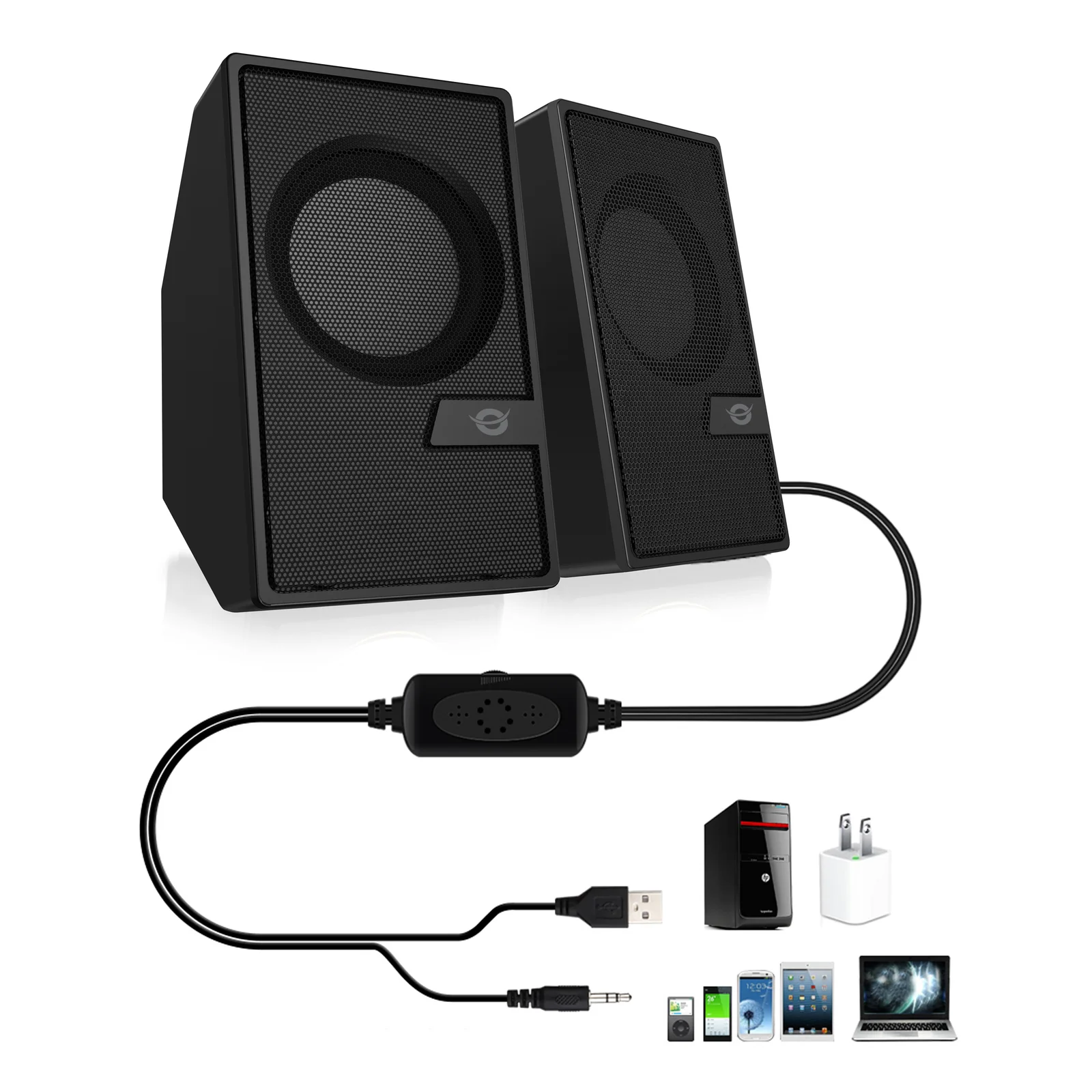 Conceptronic BJORN02B haut-parleur 2-voies Noir Avec fil &sans fil 6 W