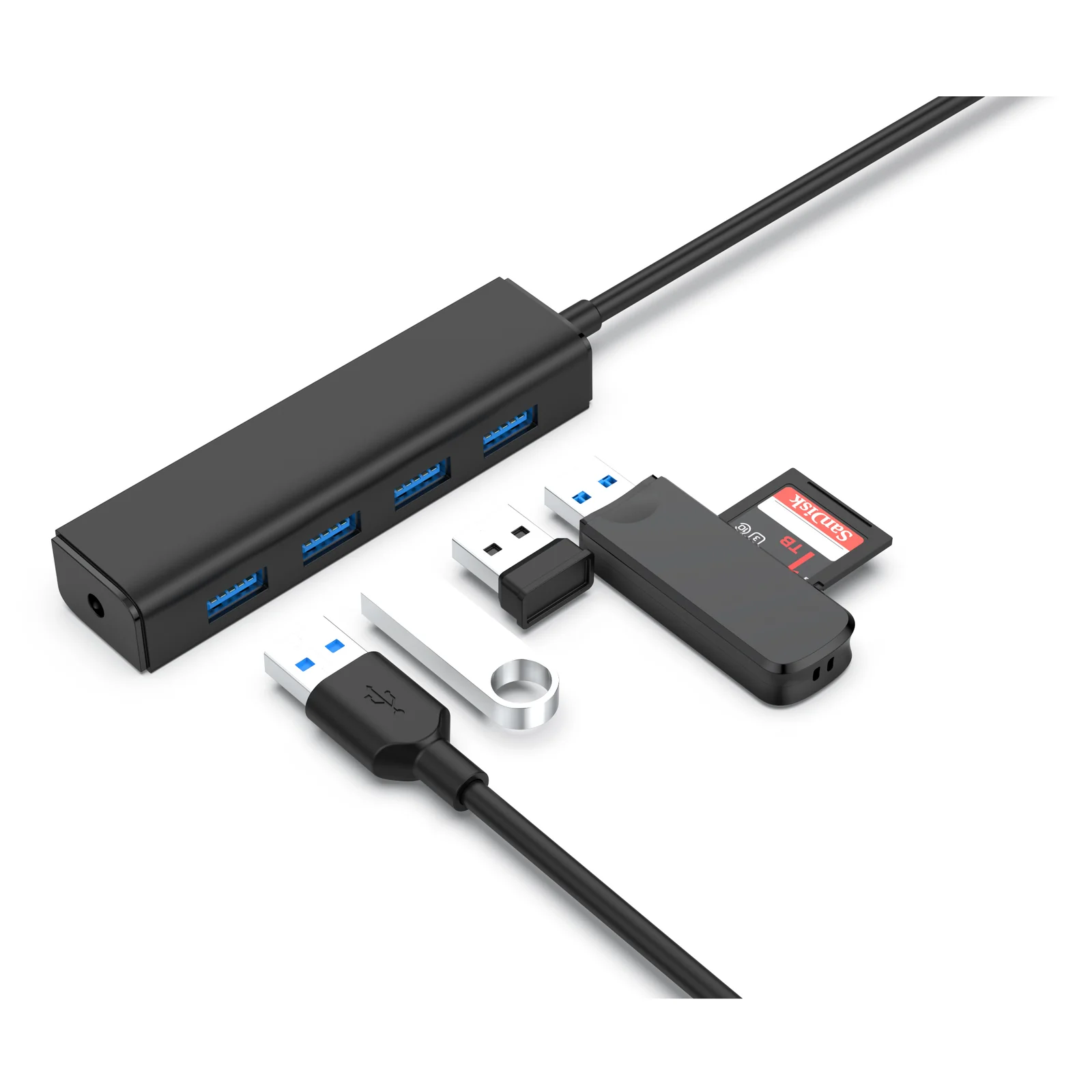 Conceptronic C4PUSB3 hub & concentrateur USB 3.2 Gen 1 (3.1 Gen 1) Type-A 5000 Mbit/s Noir