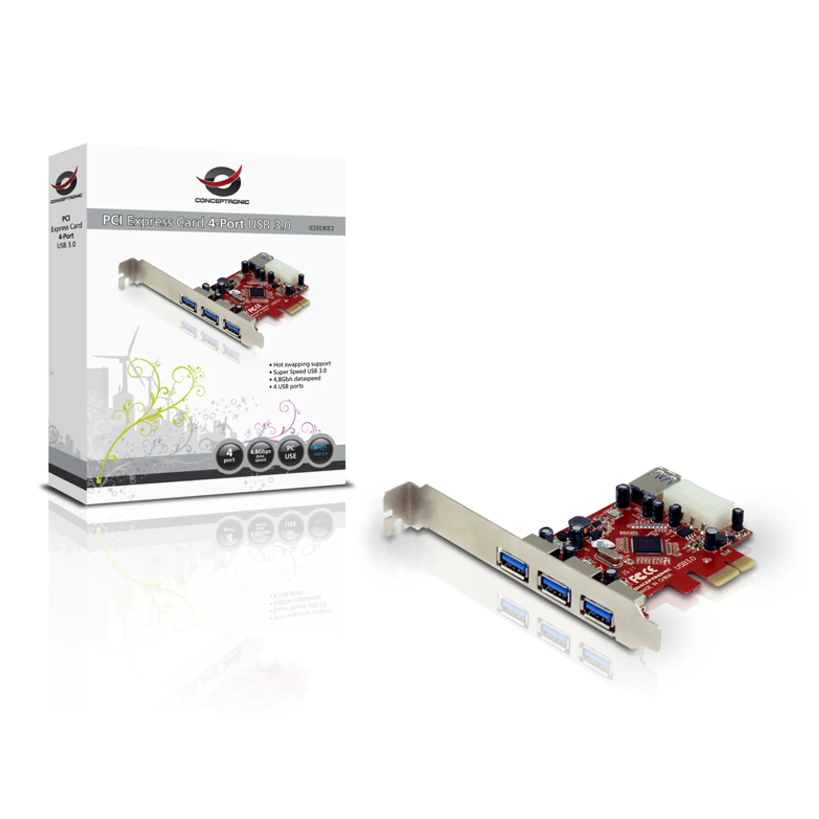 Conceptronic C4USB3EXI carte et adaptateur d'interfaces Interne USB 3.2 Gen 1 (3.1 Gen 1)