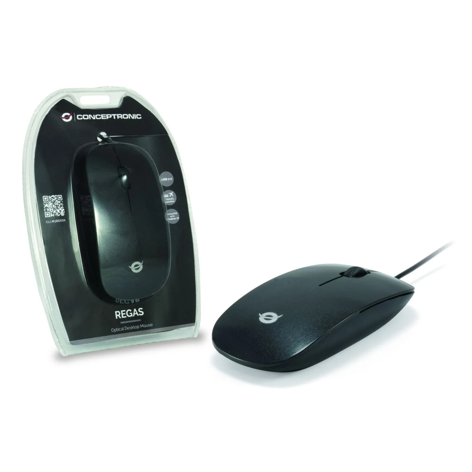 Conceptronic CLLM3BDESK souris Bureau Ambidextre USB Type-A Optique 800 DPI