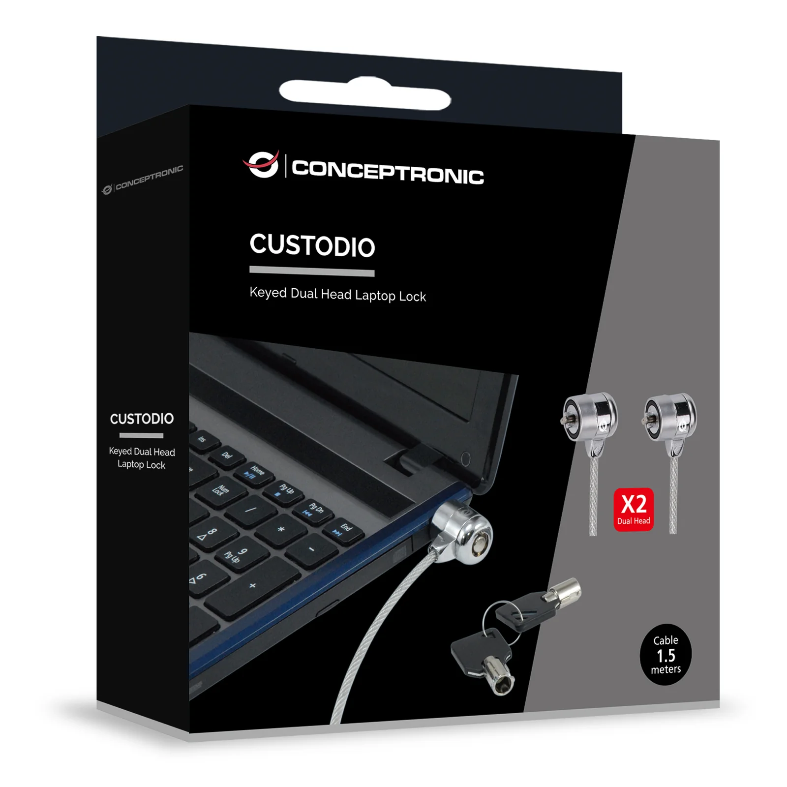 Conceptronic CNBSLOCK15T câble antivol Argent 1,5 m