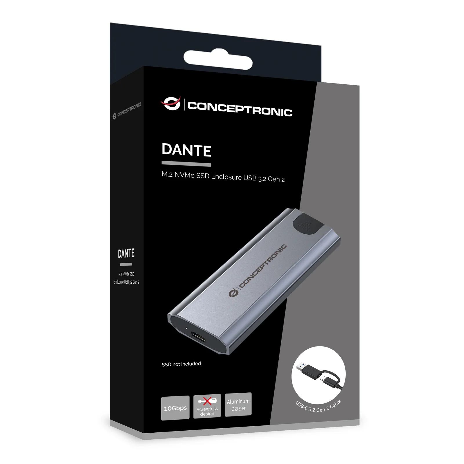 Conceptronic DANTE05G Boîtier de disques de stockage Enceinte ssd Gris M.2