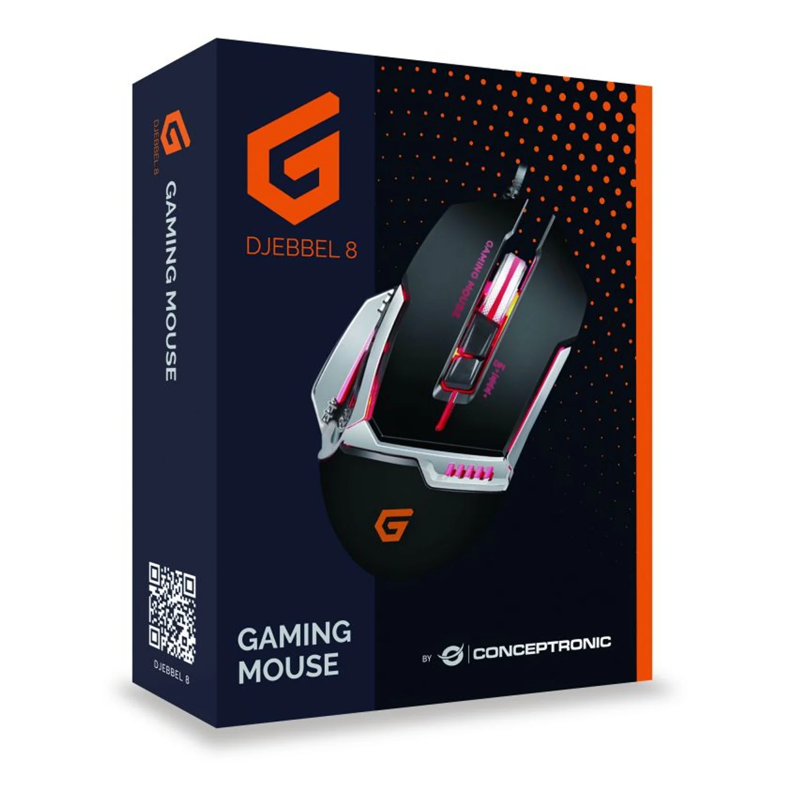 Conceptronic DJEBBEL 8 souris Gaming Droitier USB Type-A Optique 4000 DPI
