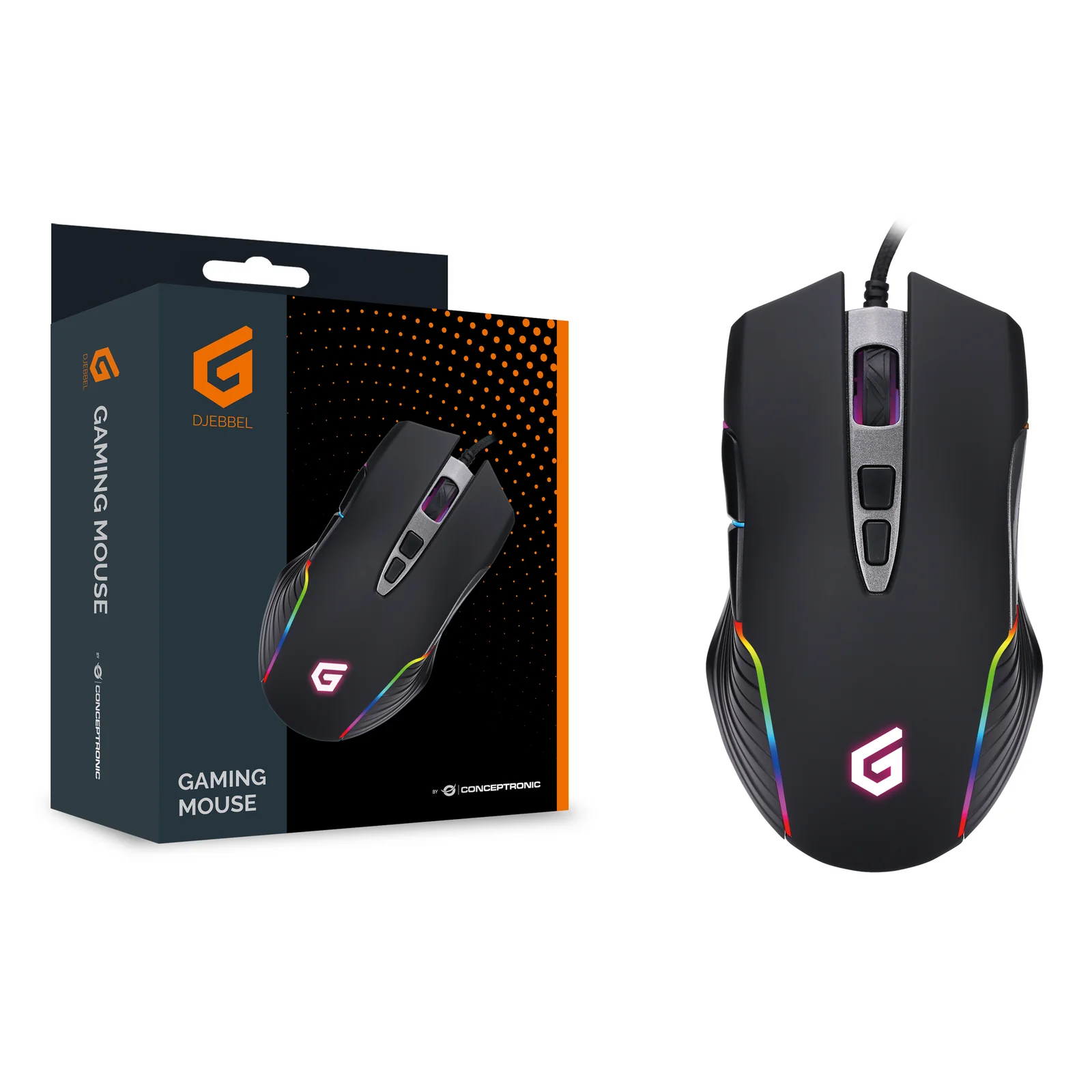 Conceptronic DJEBBEL03B souris Gaming Droitier USB Type-A Optique 7200 DPI