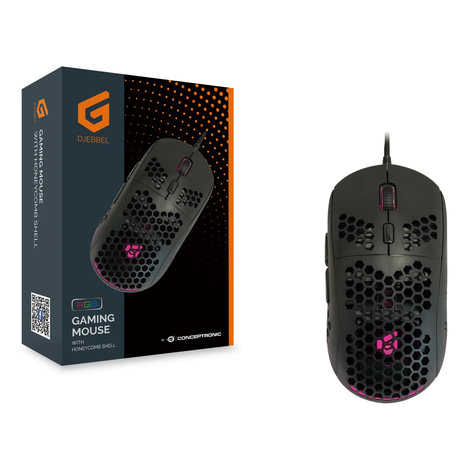 Conceptronic DJEBBEL04B souris Gaming Droitier USB Type-A Optique 6400 DPI