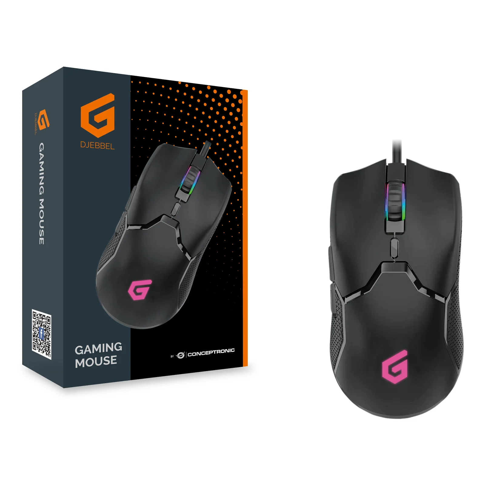 Conceptronic DJEBBEL05B souris Gaming Droitier USB Type-A Optique 7200 DPI