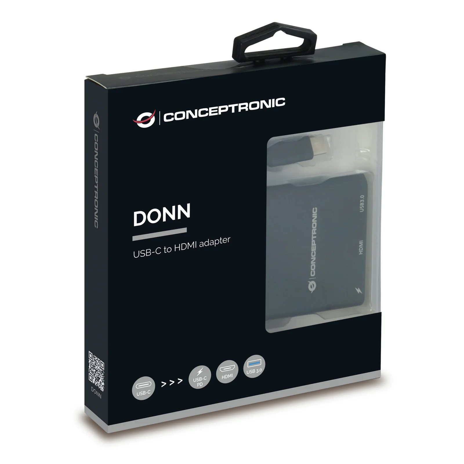 Conceptronic DONN01B station d'accueil USB 3.2 Gen 1 (3.1 Gen 1) Type-C Noir
