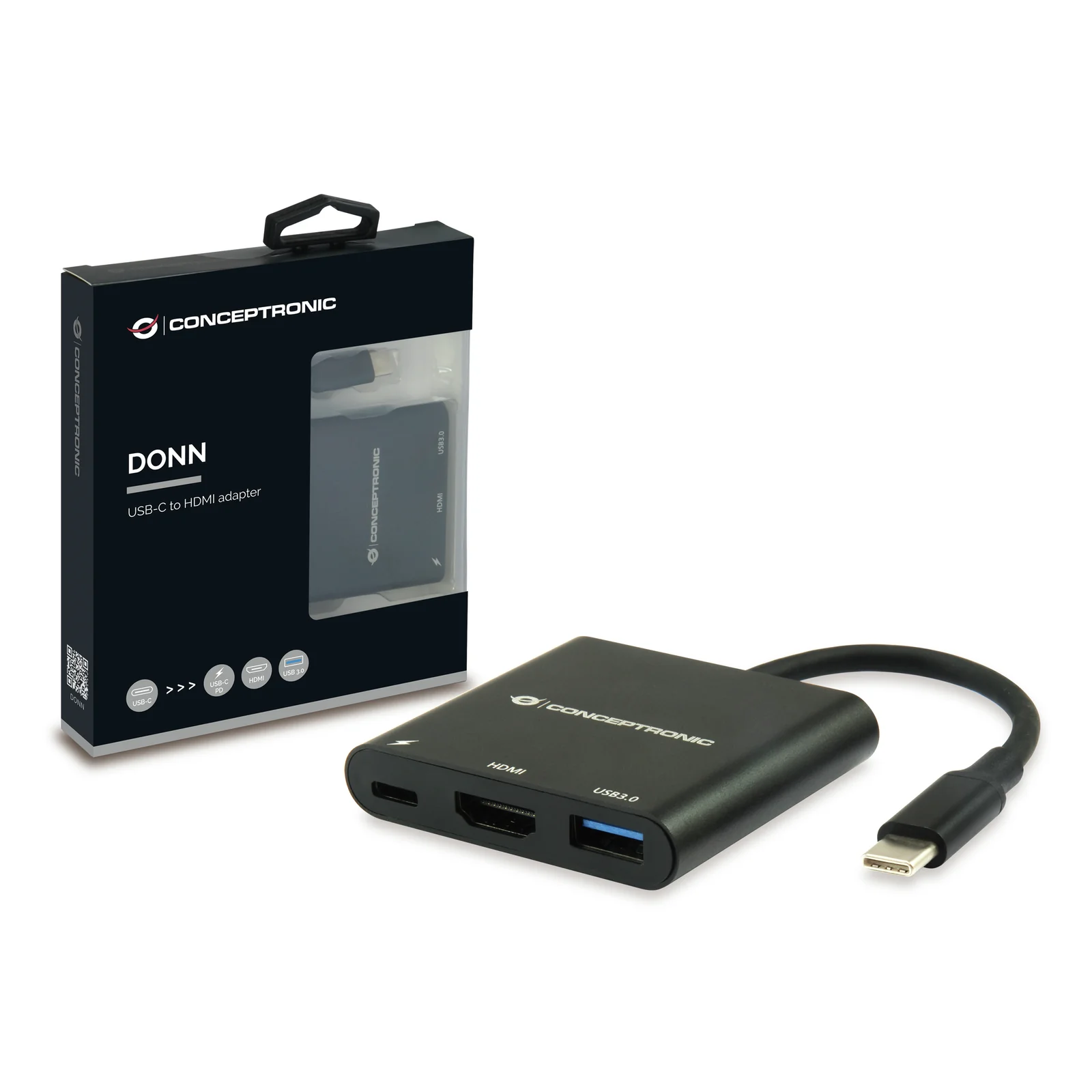 Conceptronic DONN01B station d'accueil USB 3.2 Gen 1 (3.1 Gen 1) Type-C Noir