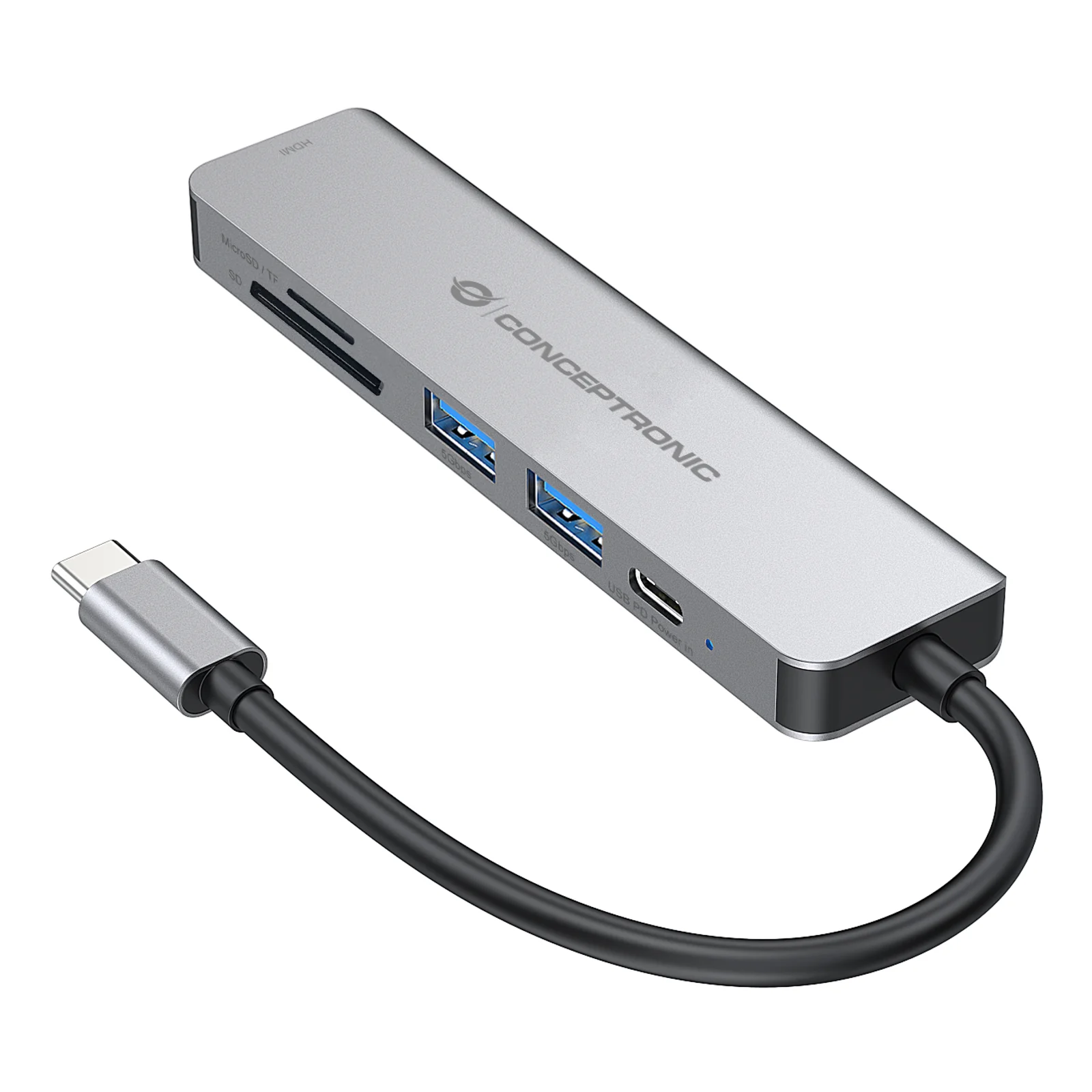 Conceptronic DONN02G station d'accueil USB 3.2 Gen 1 (3.1 Gen 1) Type-C Aluminium
