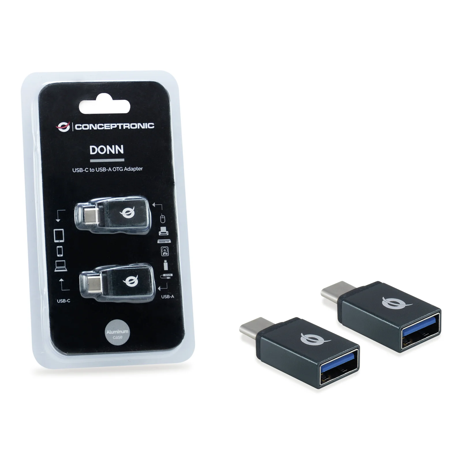 Conceptronic DONN03G changeur de genre de câble USB 3.1 Gen 1 Type-C USB 3.1 Gen 1 Type-A Noir