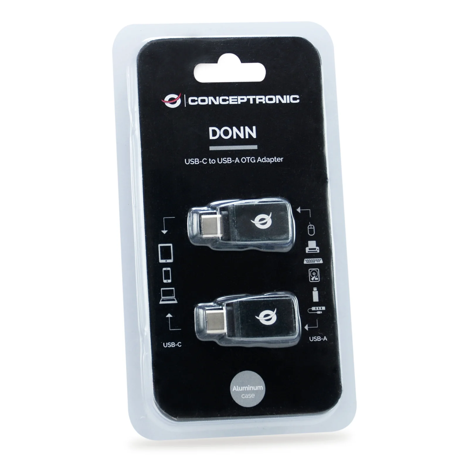 Conceptronic DONN03G changeur de genre de câble USB 3.1 Gen 1 Type-C USB 3.1 Gen 1 Type-A Noir