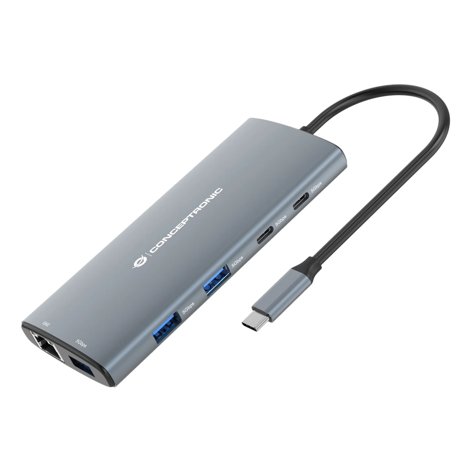 Conceptronic DONN06G Avec fil USB 3.2 Gen 1 (3.1 Gen 1) Type-C Gris