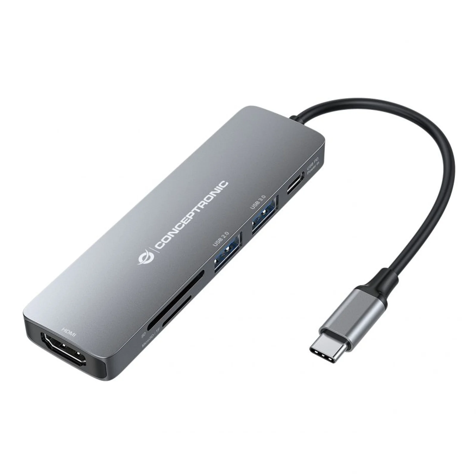 Conceptronic DONN11G station d'accueil Avec fil USB 3.2 Gen 1 (3.1 Gen 1) Type-C Gris