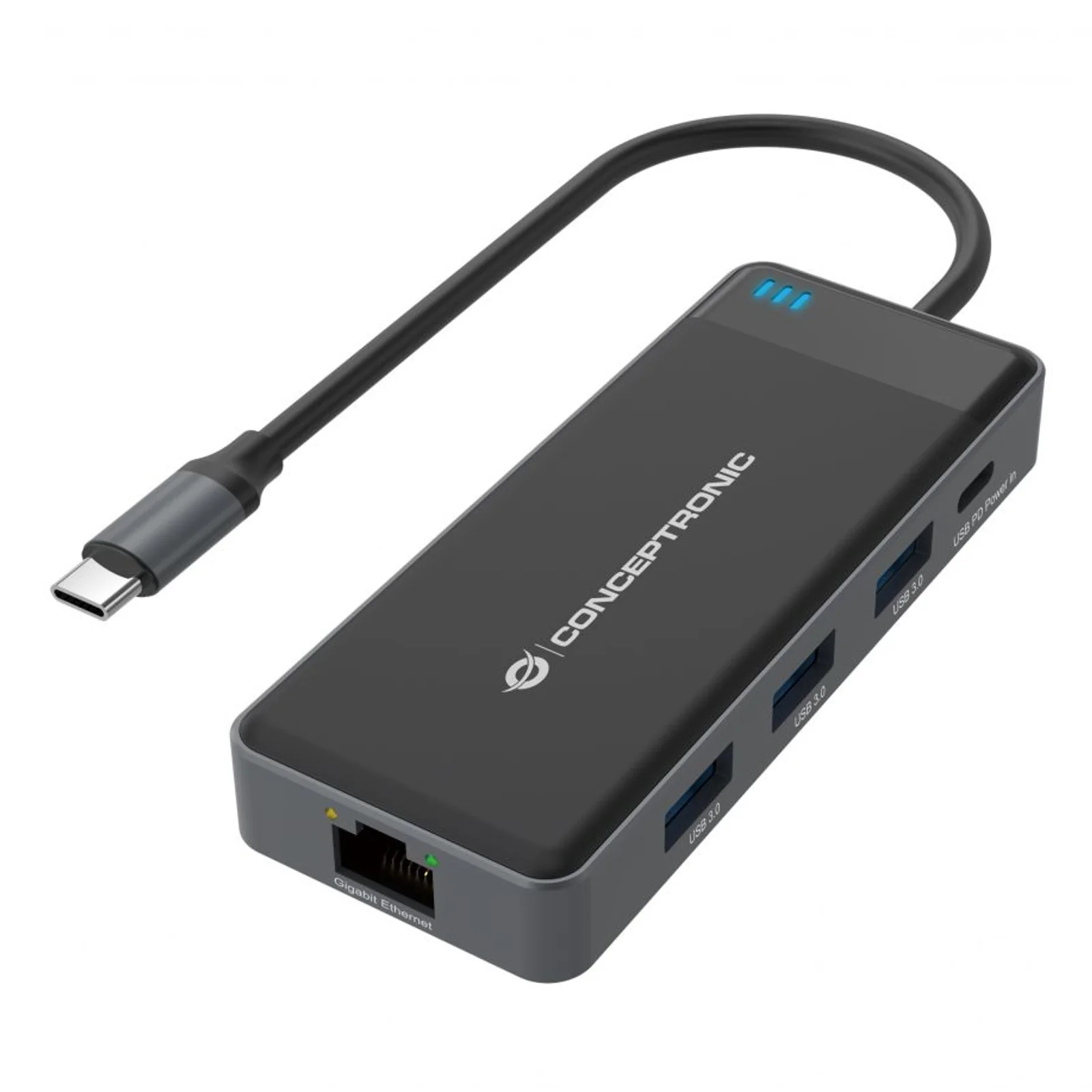 Conceptronic DONN14G station d'accueil Avec fil USB 3.2 Gen 1 (3.1 Gen 1) Type-C Gris