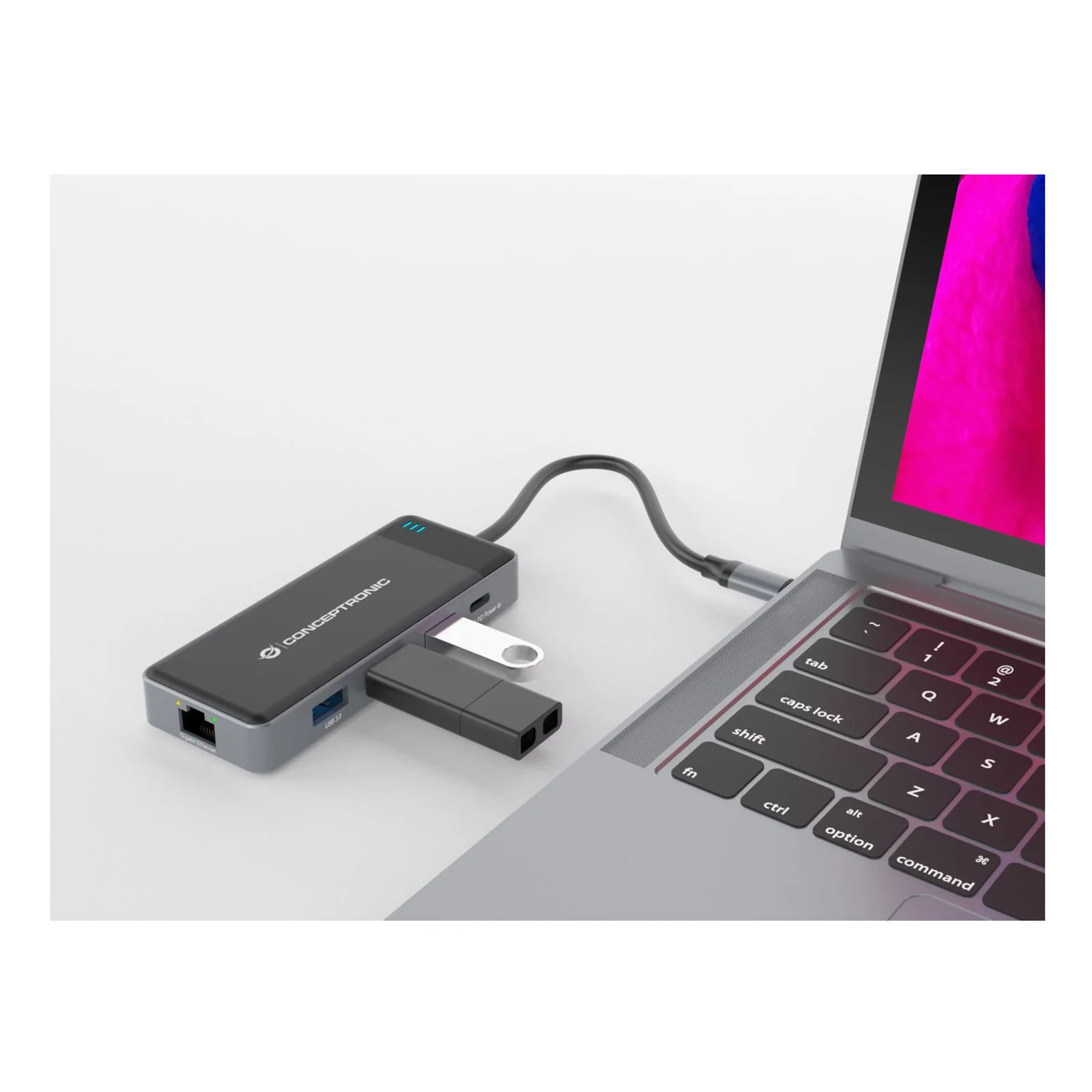 Conceptronic DONN14G station d'accueil Avec fil USB 3.2 Gen 1 (3.1 Gen 1) Type-C Gris