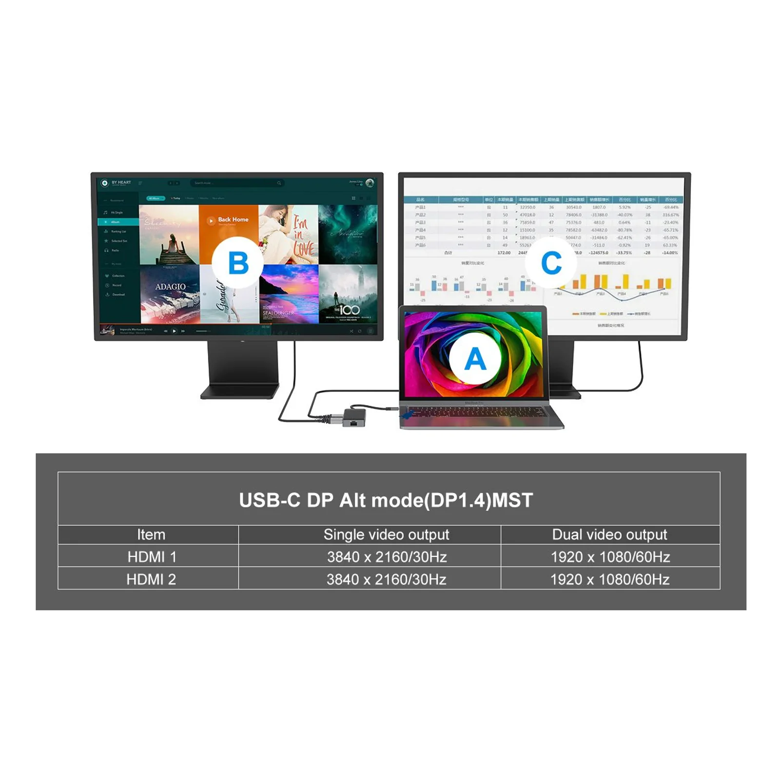 Conceptronic DONN14G station d'accueil Avec fil USB 3.2 Gen 1 (3.1 Gen 1) Type-C Gris
