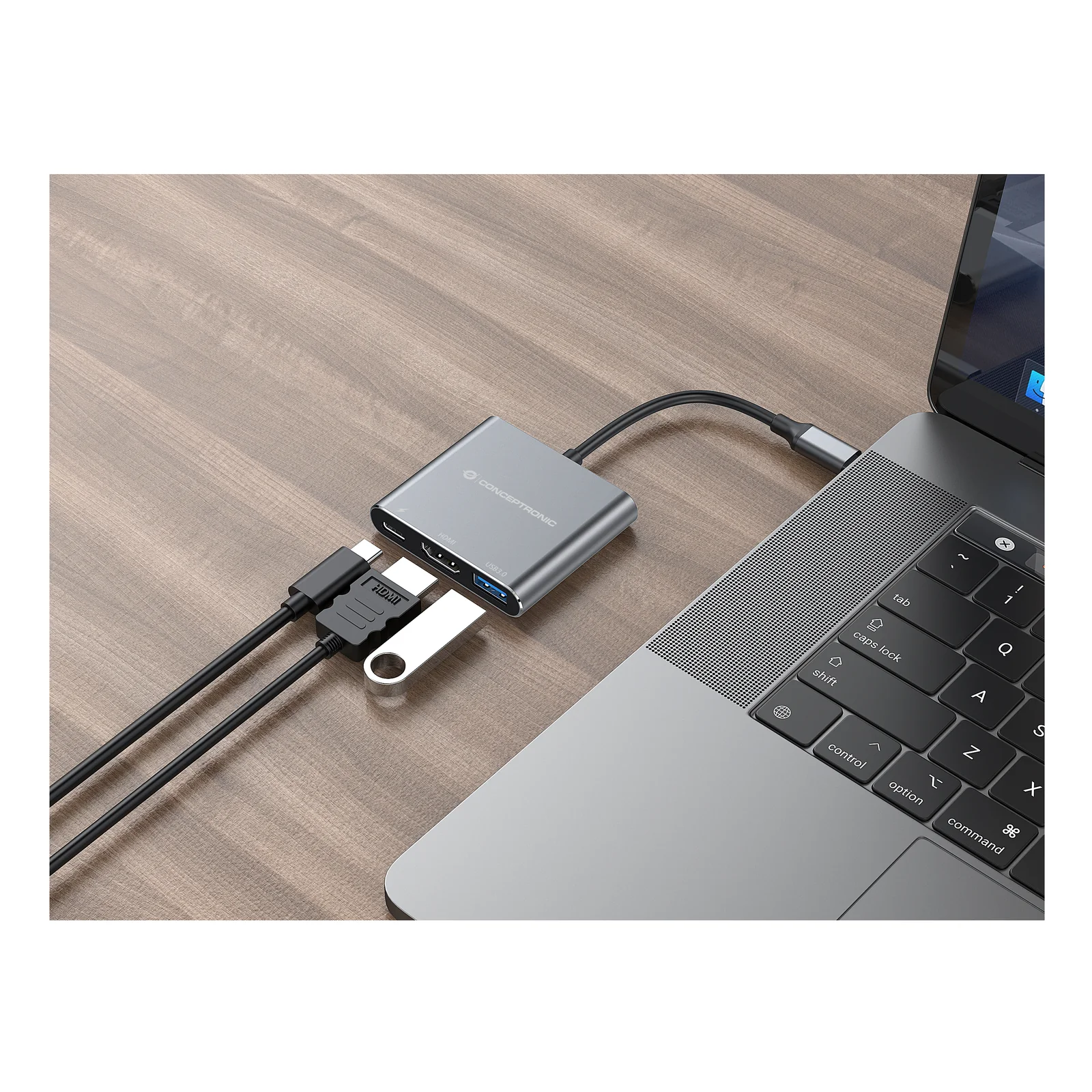 Conceptronic DONN18G station d'accueil Avec fil USB 3.2 Gen 1 (3.1 Gen 1) Type-C Gris