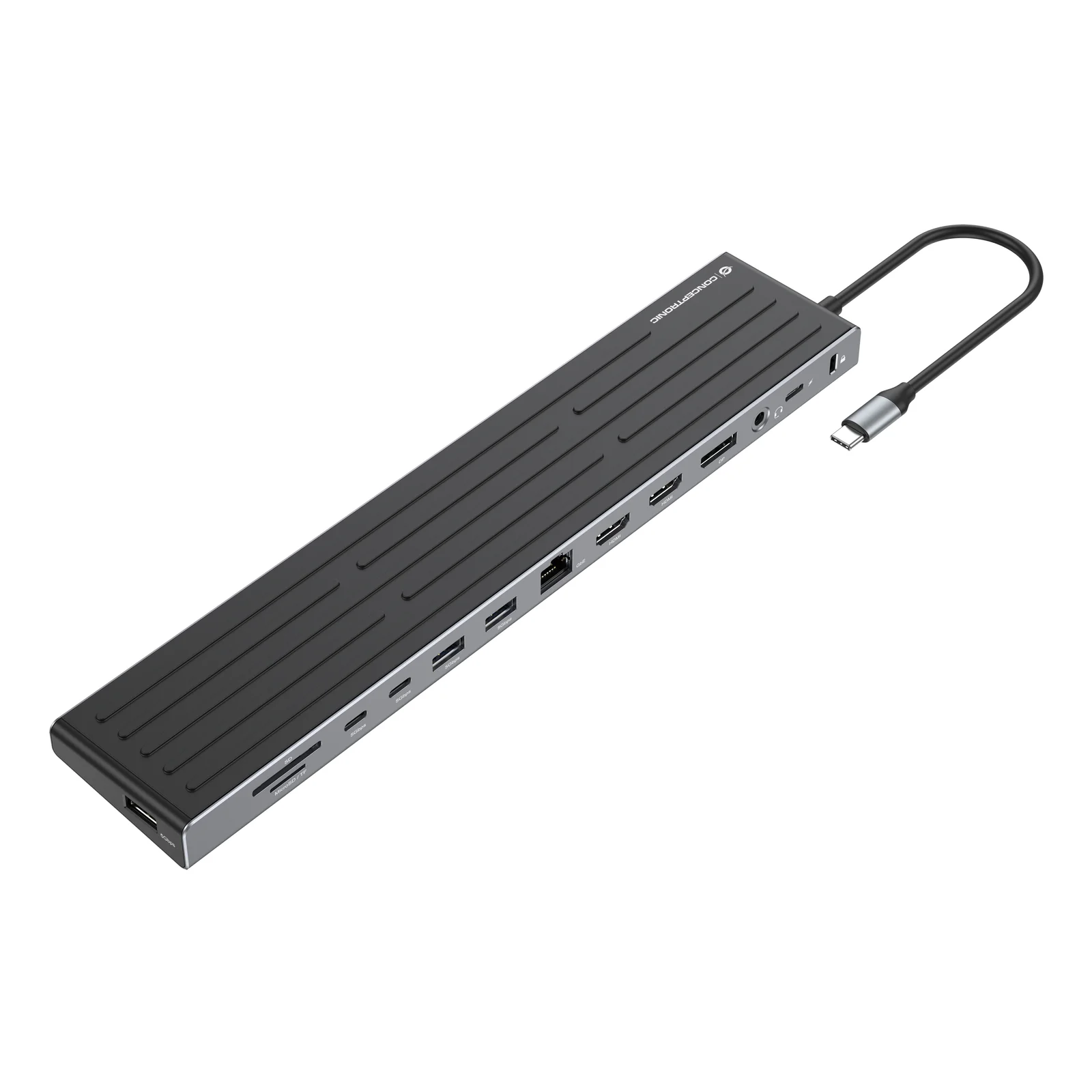 Conceptronic DONN32B station d'accueil Avec fil USB 3.2 Gen 1 (3.1 Gen 1) Type-C Gris, Argent