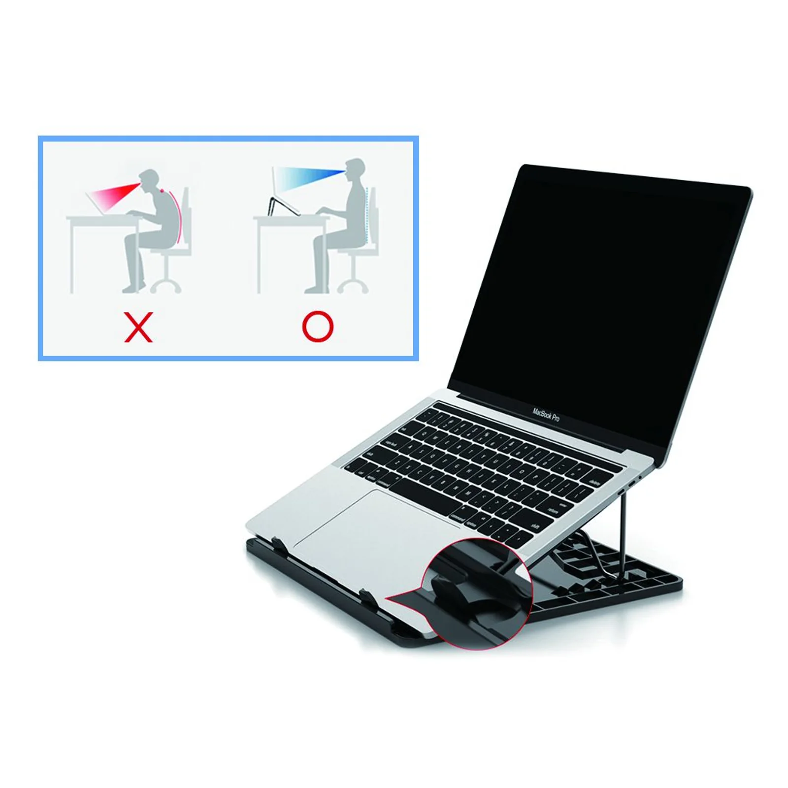 Conceptronic ERGO Laptop Cooling Stand Supports de Laptop Noir 39,6 cm (15.6")