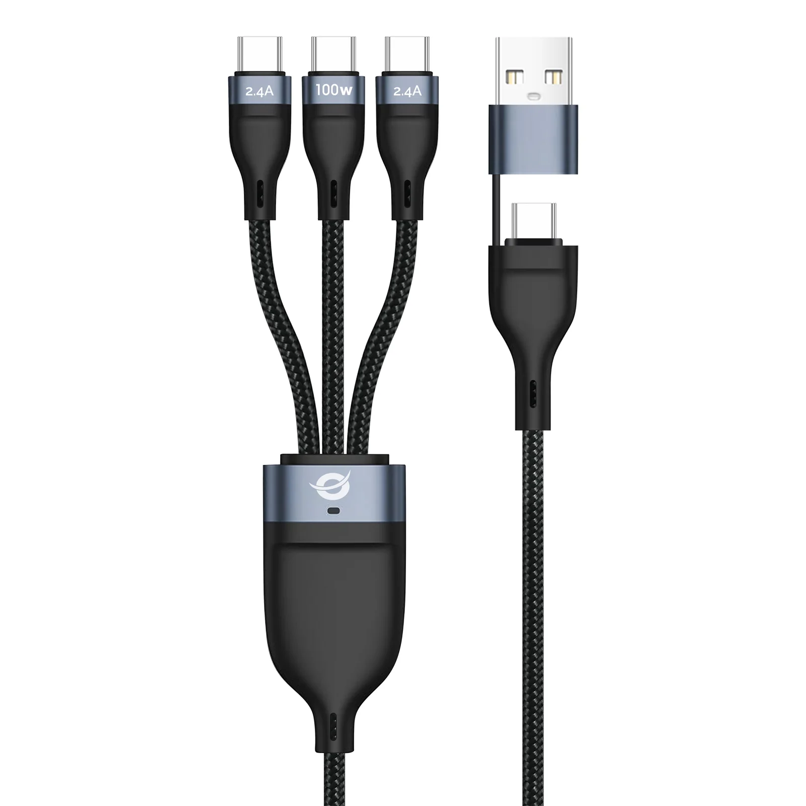 ETTA06B15C câble USB USB 2.0 1,5 m USB A/USB C 3 x USB C 0,48 Gbit/s 100 W Noir