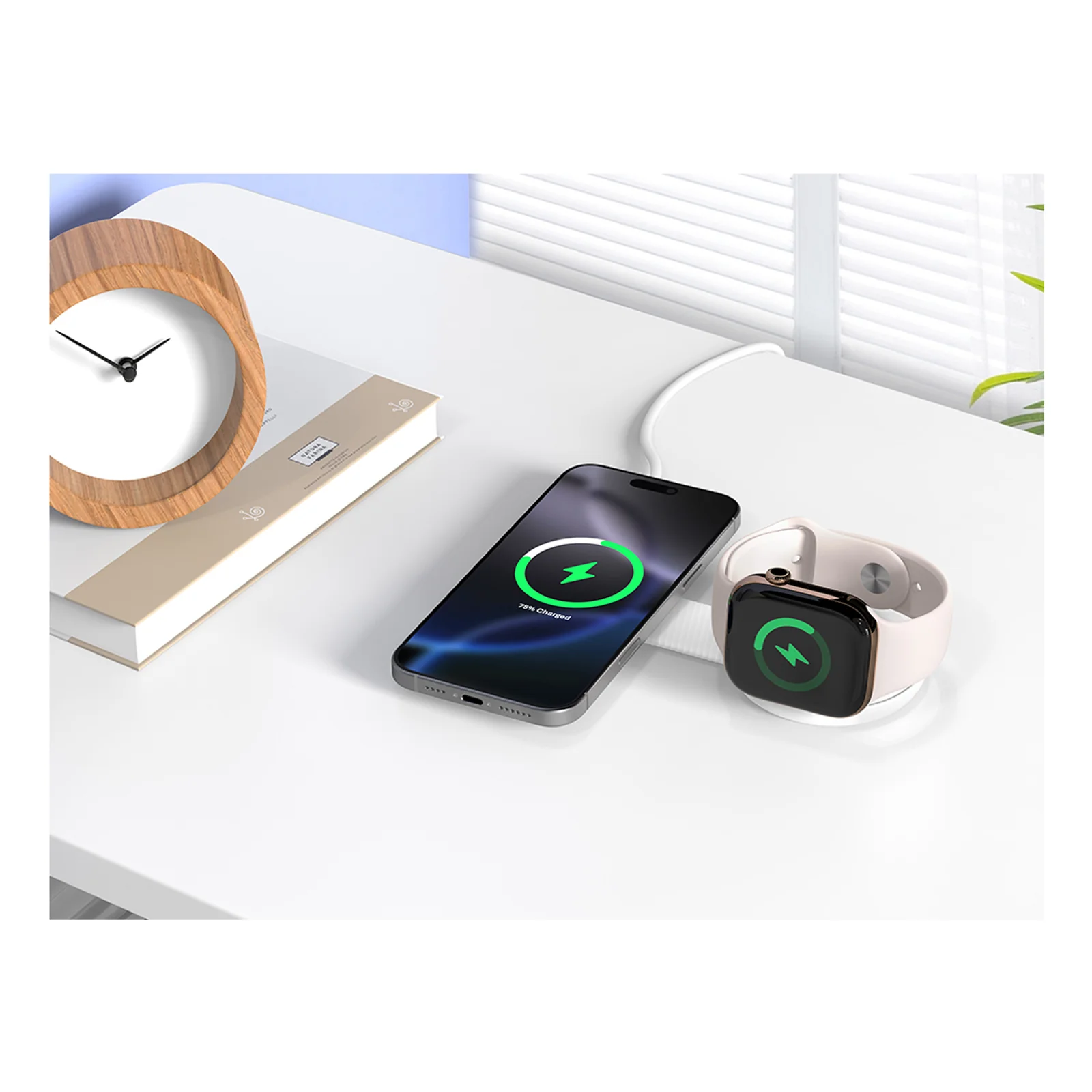 Conceptronic GORGON04W chargeur d'appareils mobiles Smartphone, Smartwatch Blanc Secteur Recharge sans fil Intérieure