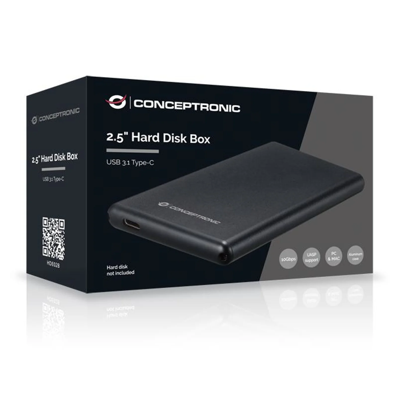 Conceptronic HDE02B Boîtier de disques de stockage Boîtier HDD Noir 2.5"