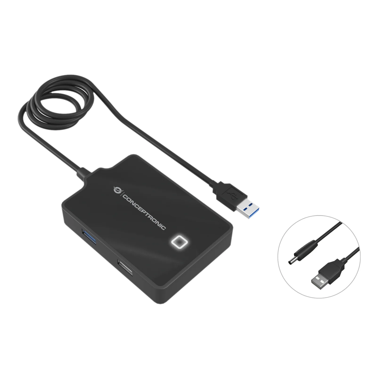 HUBBIES10B station d'accueil USB 3.2 Gen 1 (3.1 Gen 1) Type-A Noir