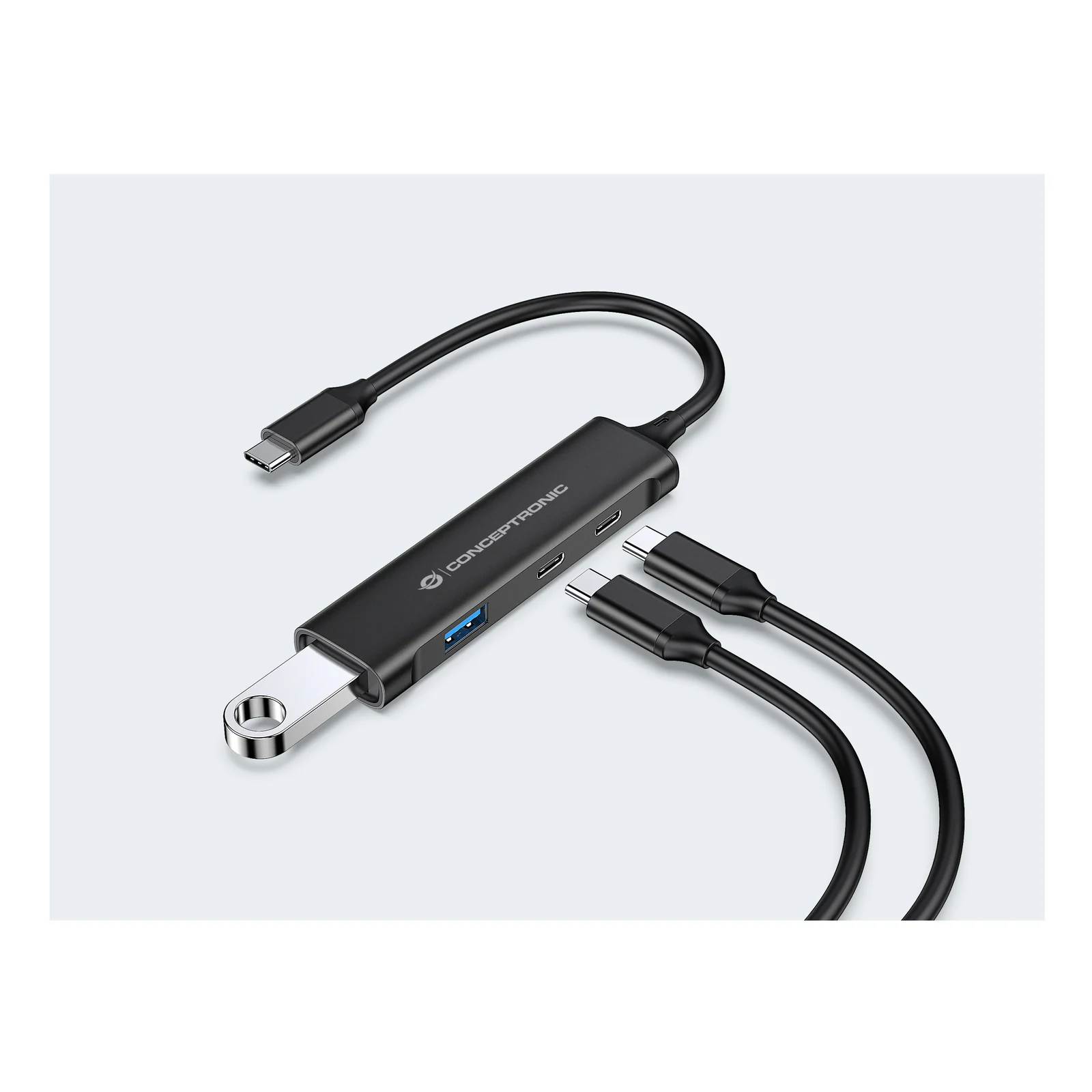 Conceptronic HUBBIES12B hub & concentrateur USB 3.2 Gen 1 (3.1 Gen 1) Type-C 5000 Mbit/s Noir