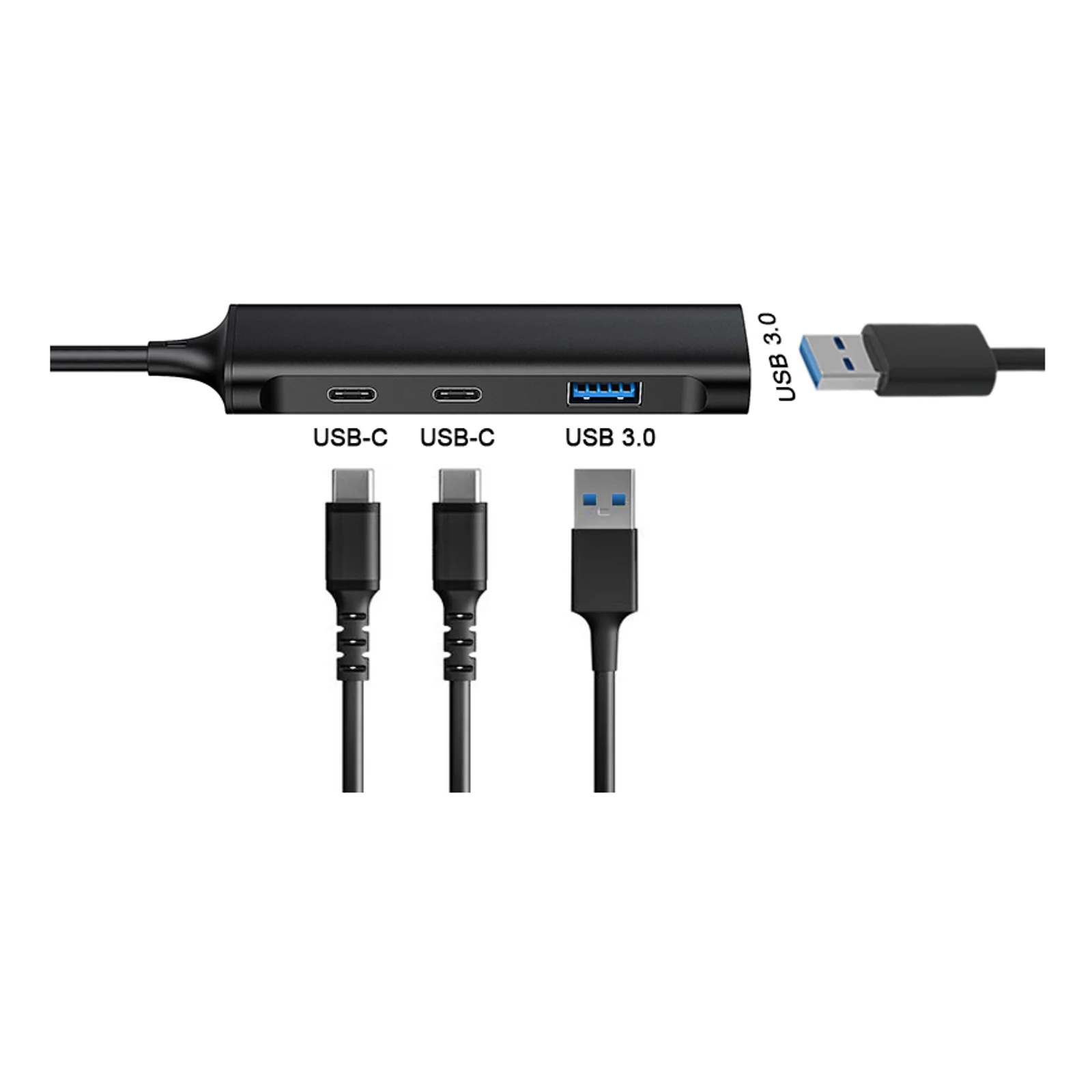 Conceptronic HUBBIES12B hub & concentrateur USB 3.2 Gen 1 (3.1 Gen 1) Type-C 5000 Mbit/s Noir