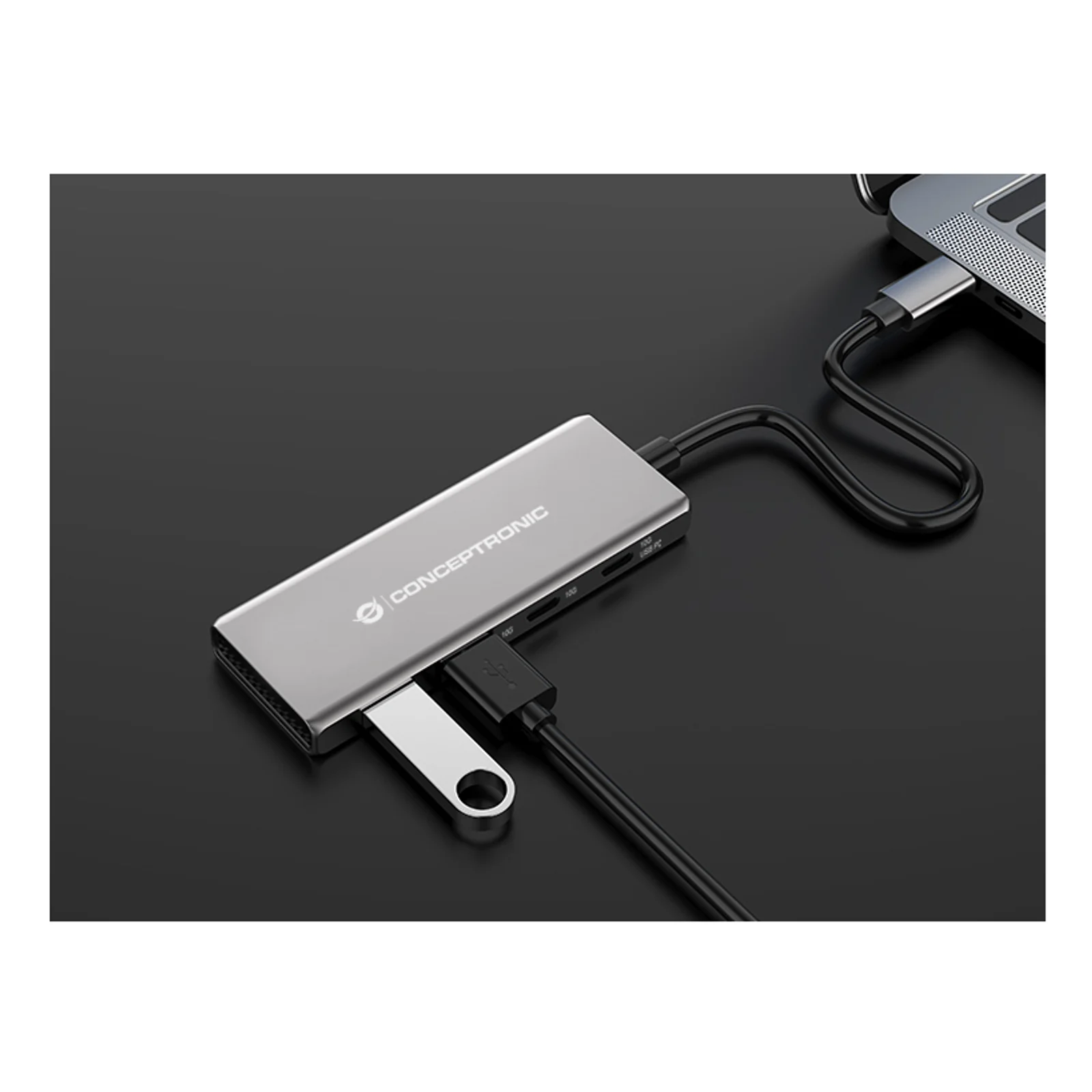Conceptronic HUBBIES15G hub & concentrateur USB 3.2 Gen 2 (3.1 Gen 2) Type-C 10000 Mbit/s Gris
